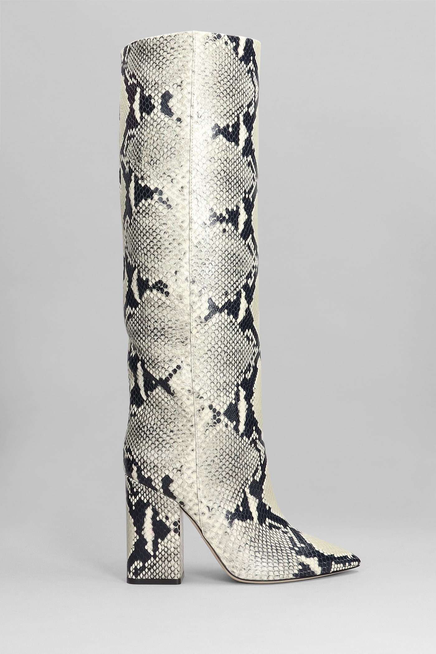 PARIS TEXAS ANJA HIGH HEELS BOOTS IN PYTHON PRINT LEATHER