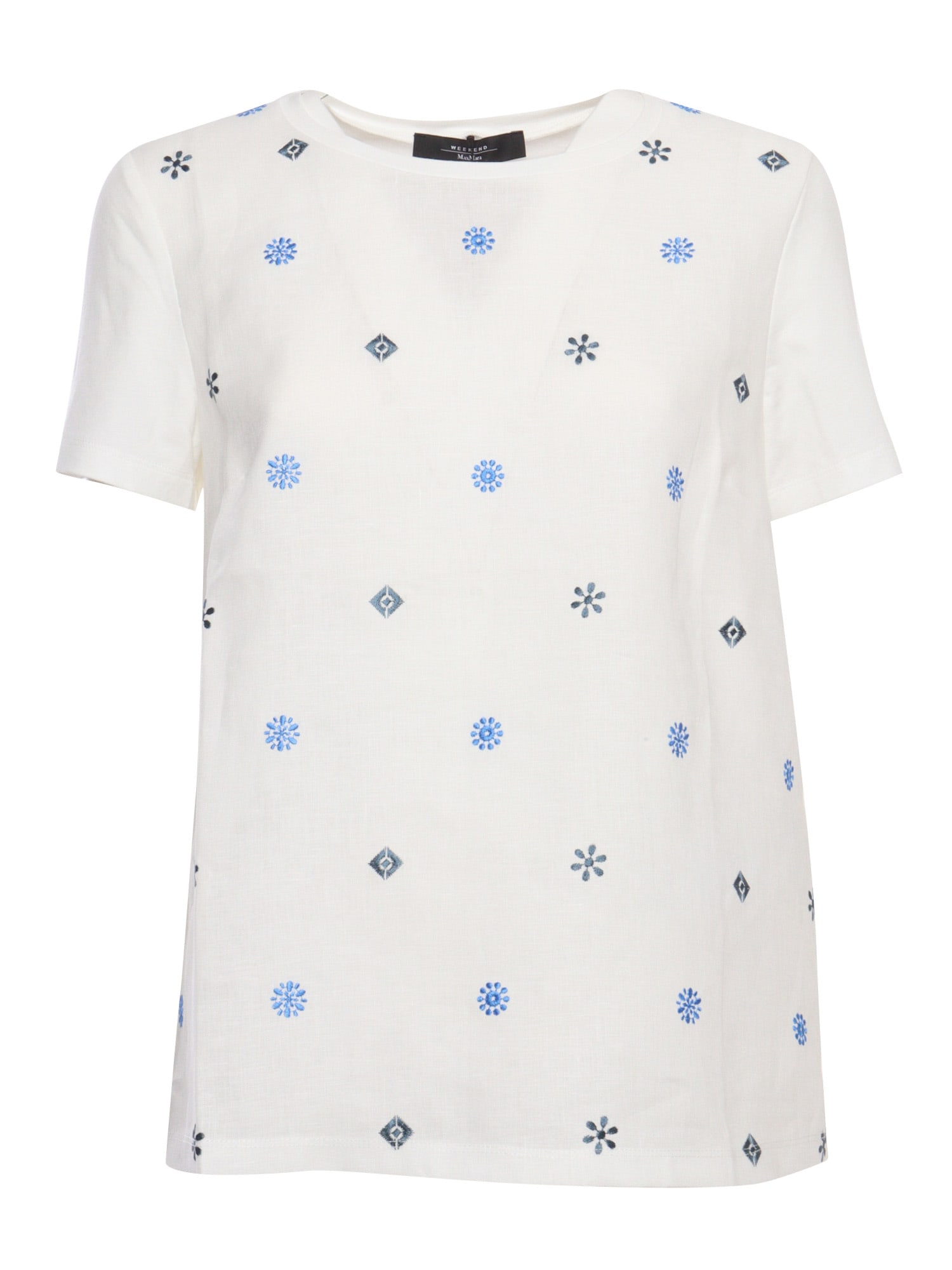 Weekend Max Mara T-shirt With Colorful Prints In White