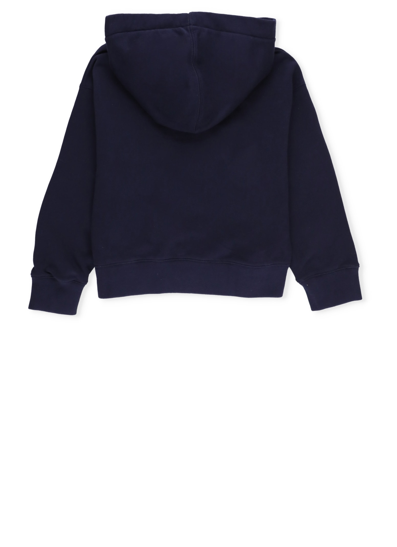 Shop Palm Angels Cotton Hoodie In Navy