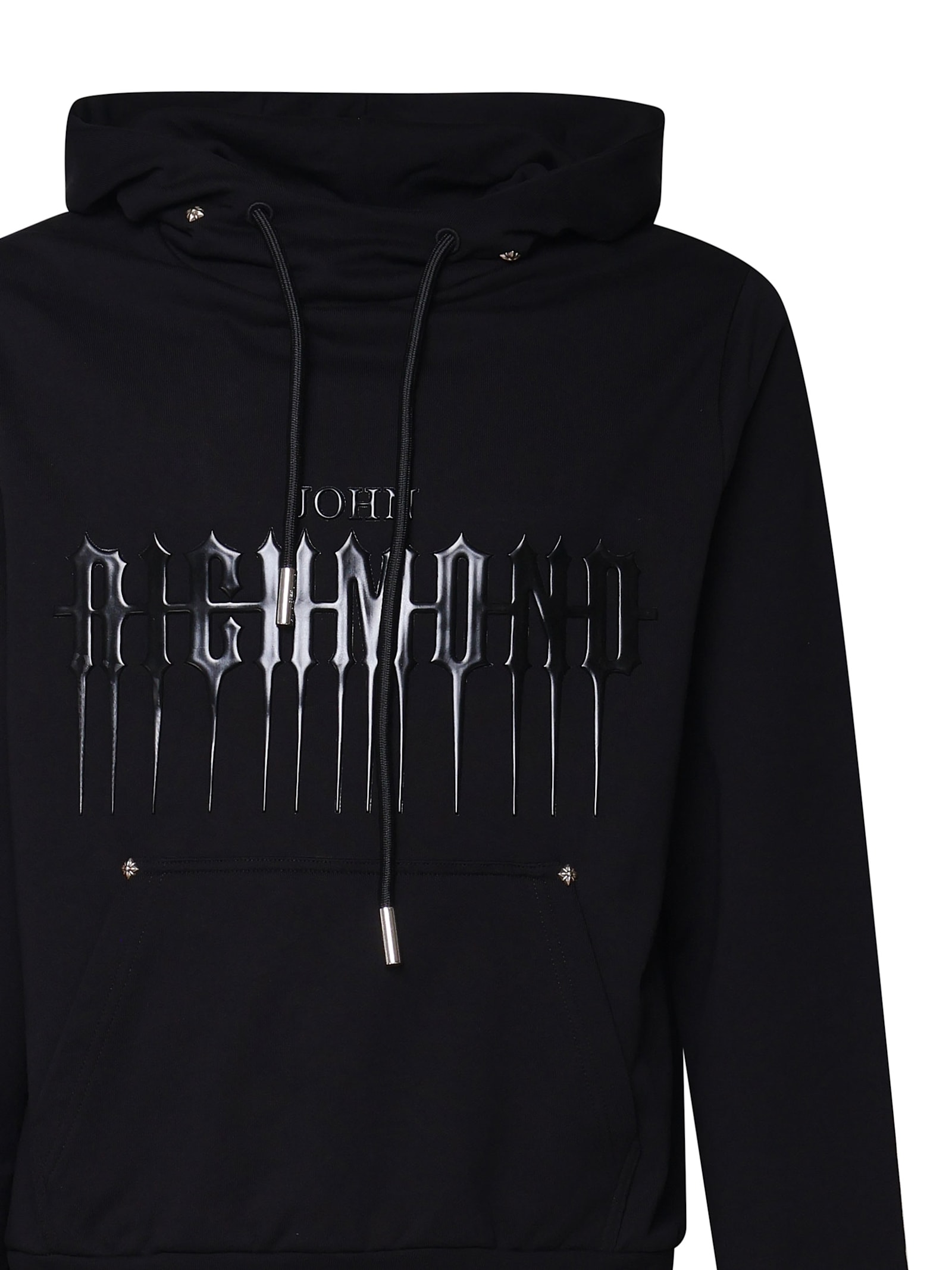 Shop John Richmond Cotton Sweatshirt With Hood In Black