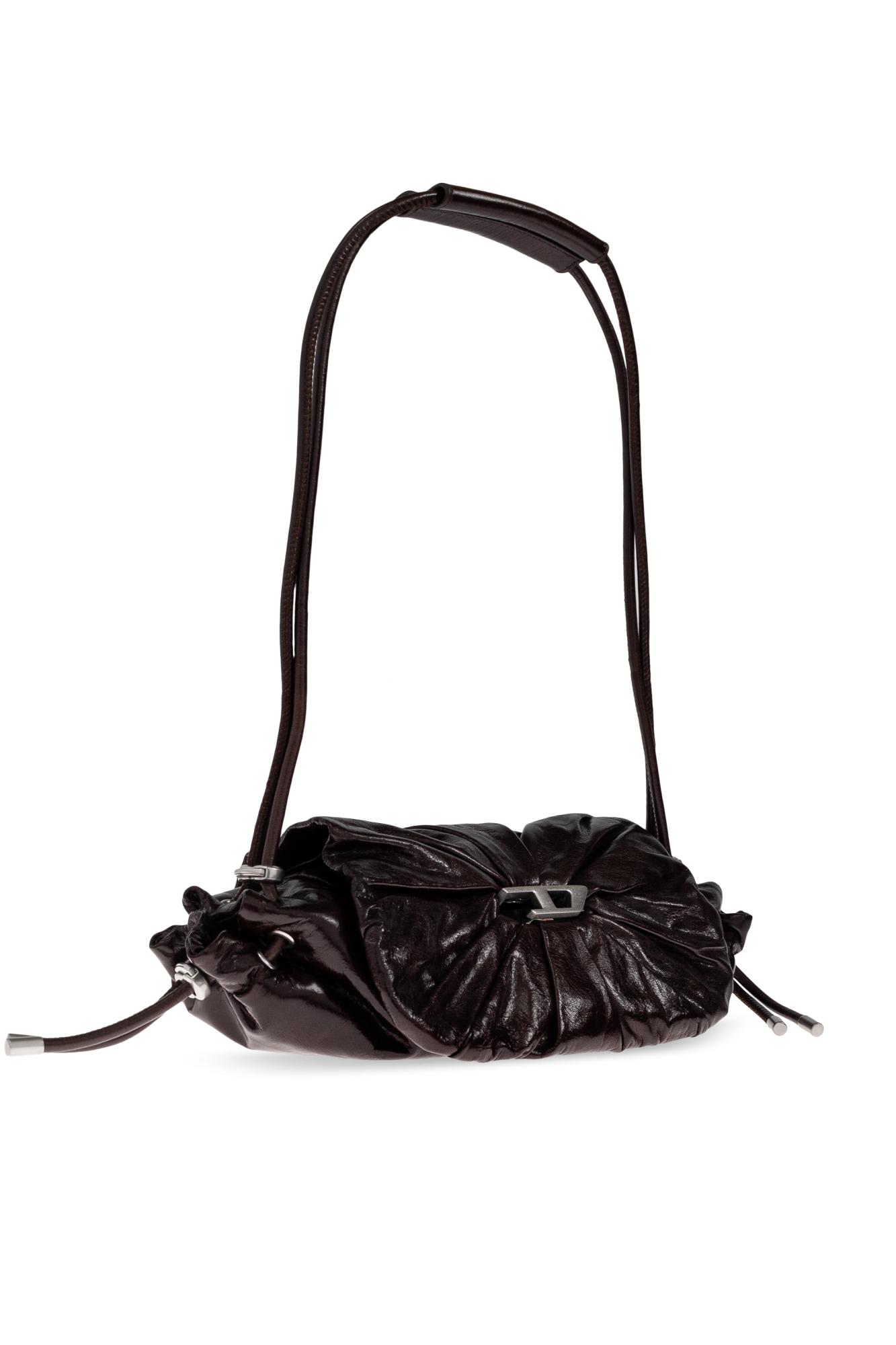 Diesel Scrunch-d S-shoulder Bag In Scrunched Leather In Brown