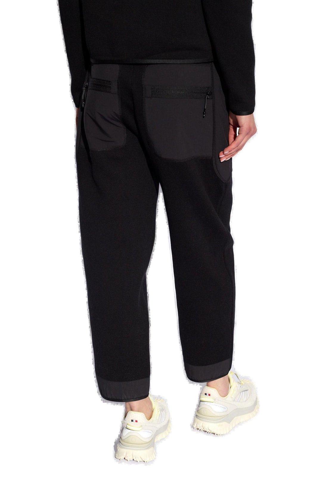 Shop Moncler Drawstring Panelled Sweatpants In Black