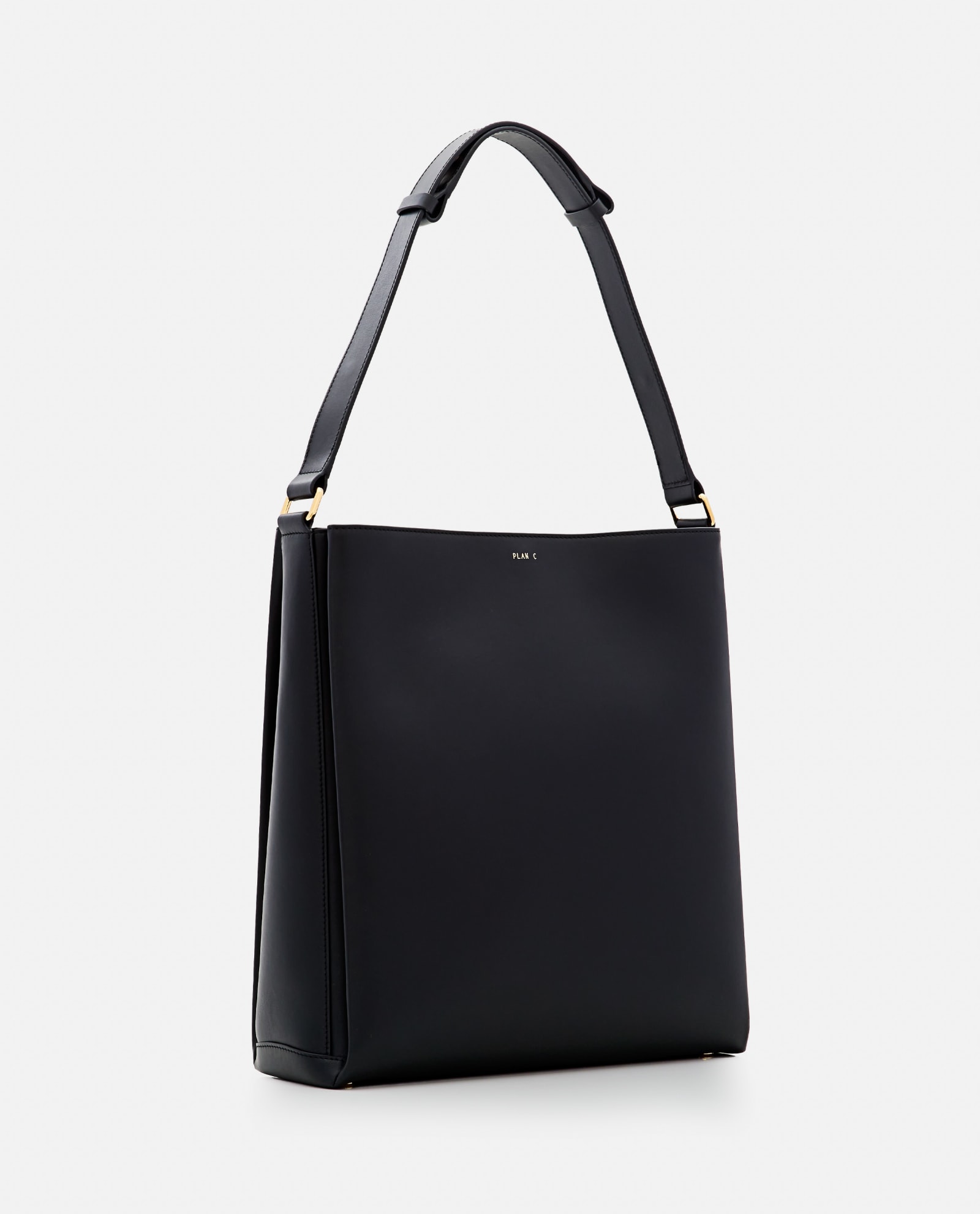 Shop Plan C Shopper Leather Bag In Black