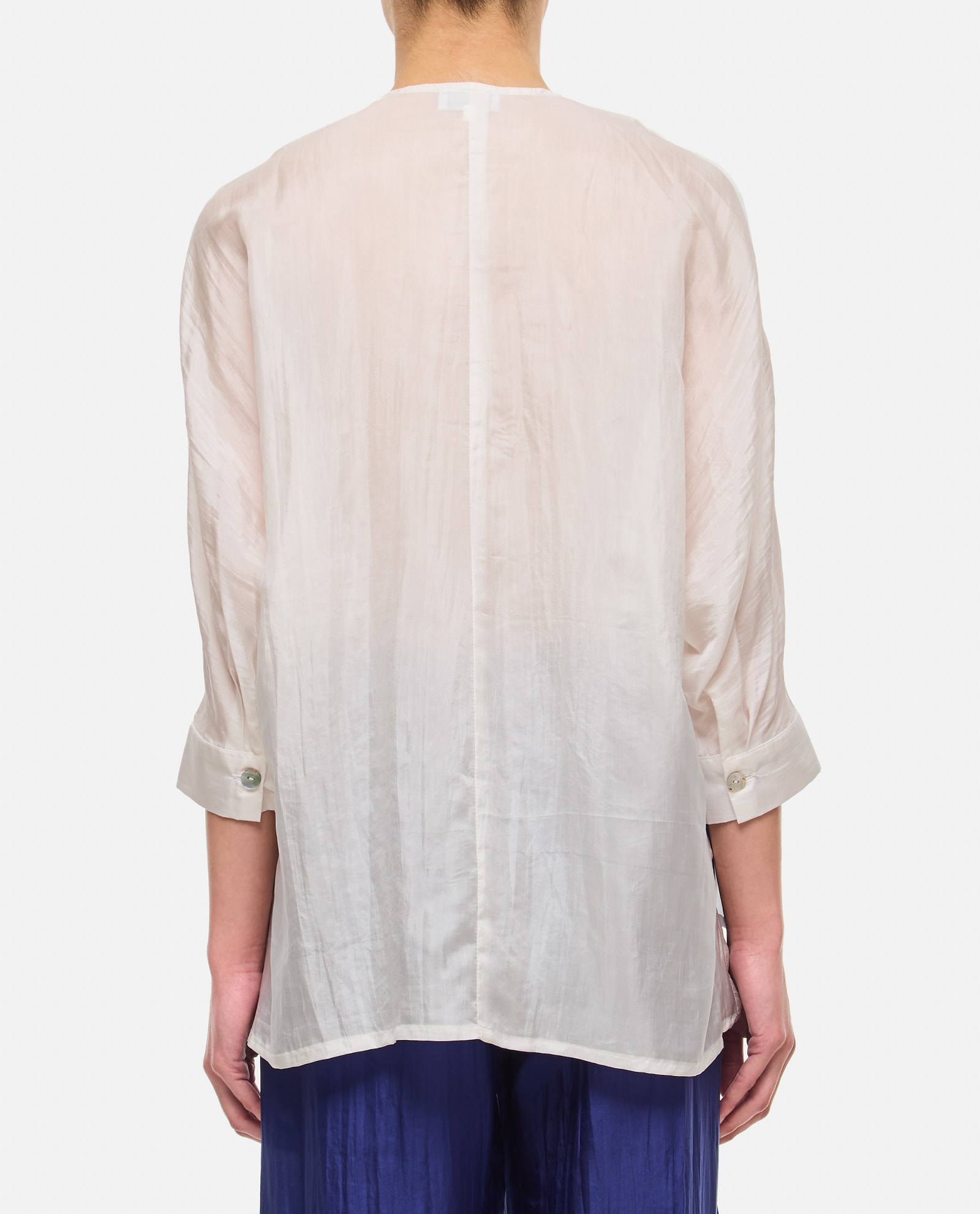 Shop The Rose Ibiza Silk Indochine Blouse In White