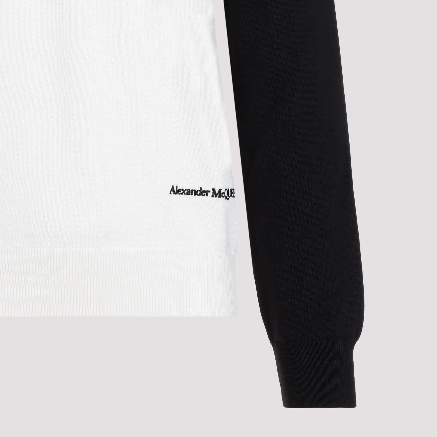 Shop Alexander Mcqueen Cotton Pullover In Black Ivory