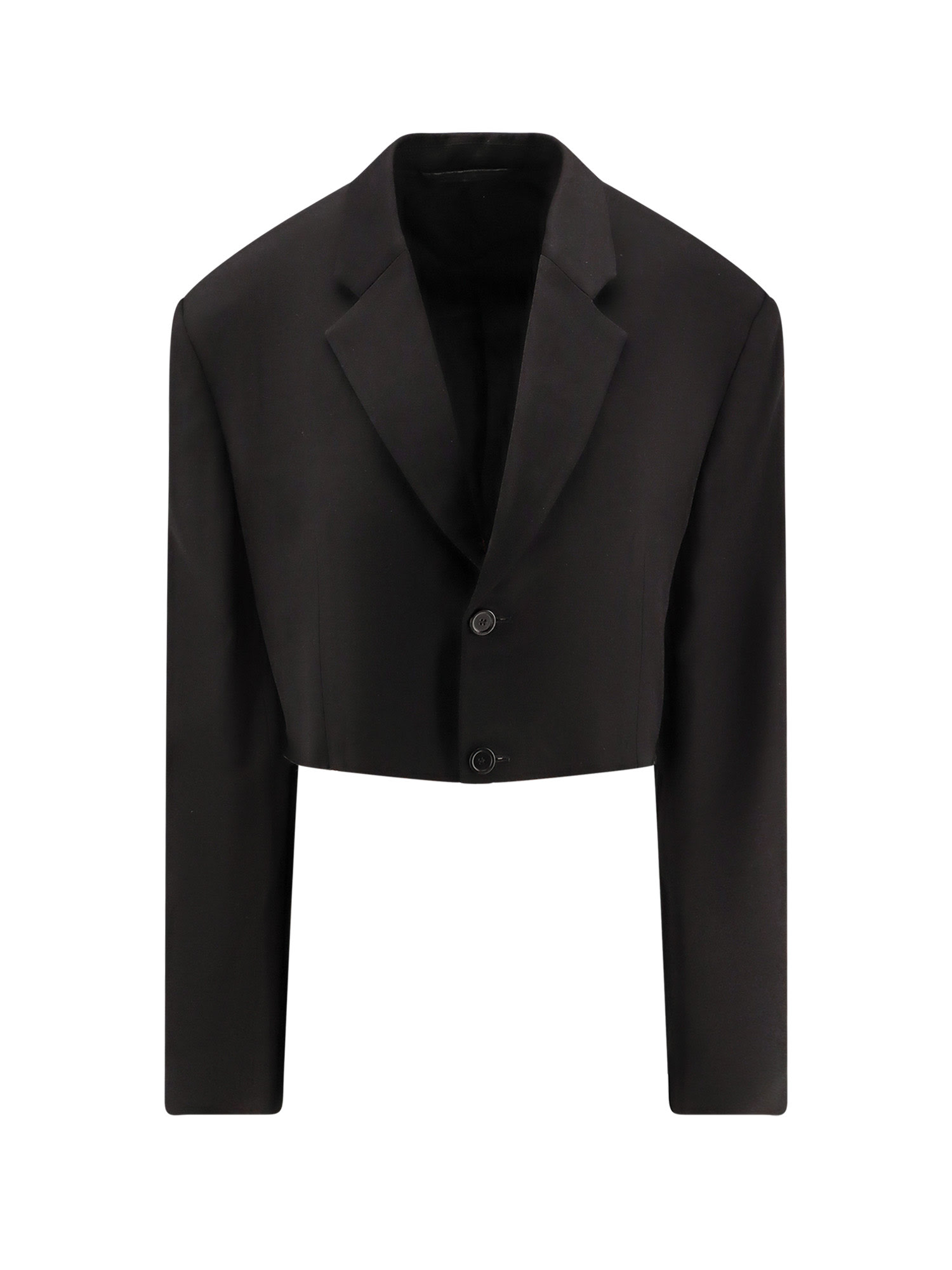 Balenciaga Black Cut Off Single Breasted Jacket In Black