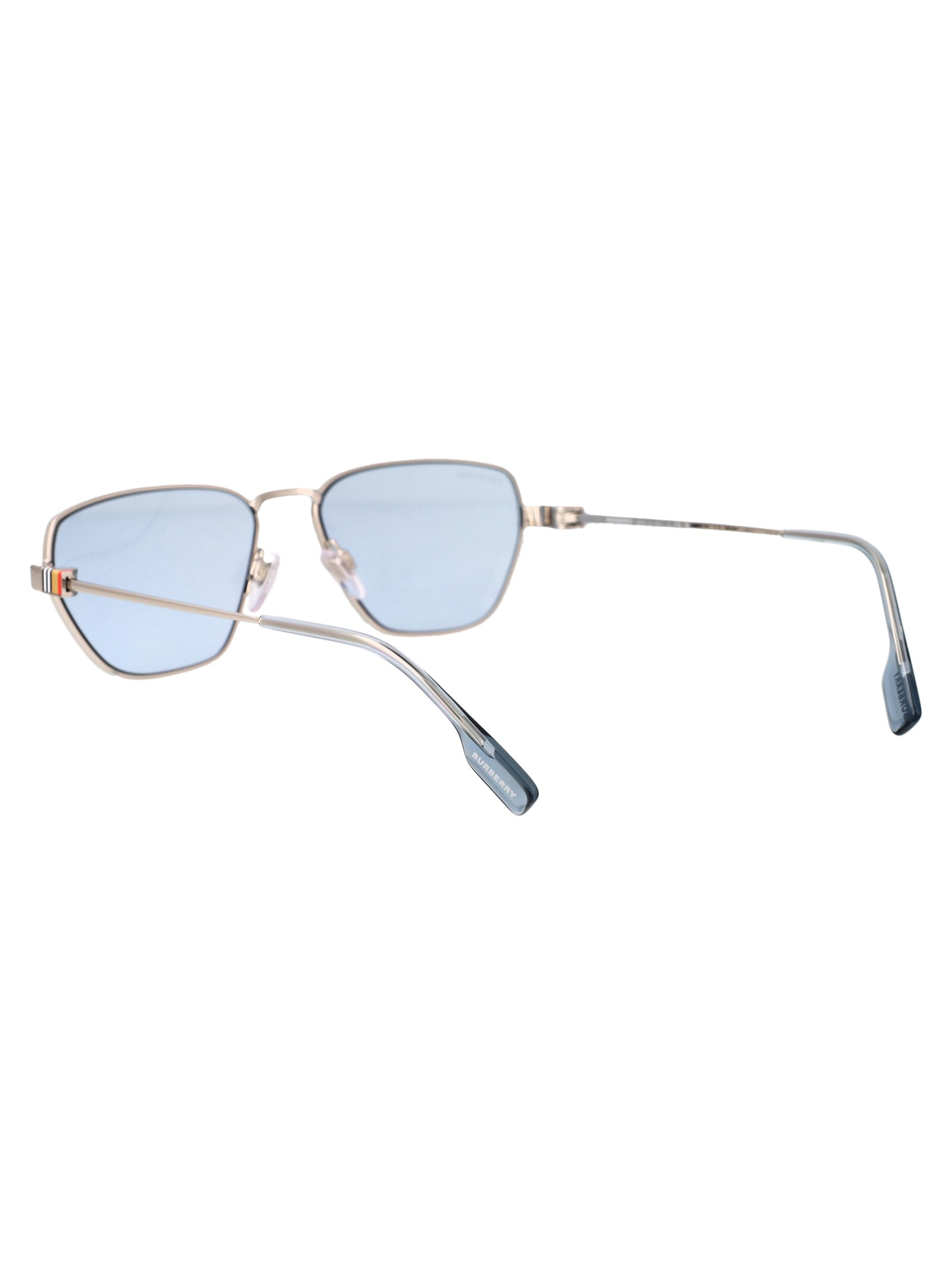 Shop Burberry Eyewear 0be3146 Sunglasses In 100572 Silver