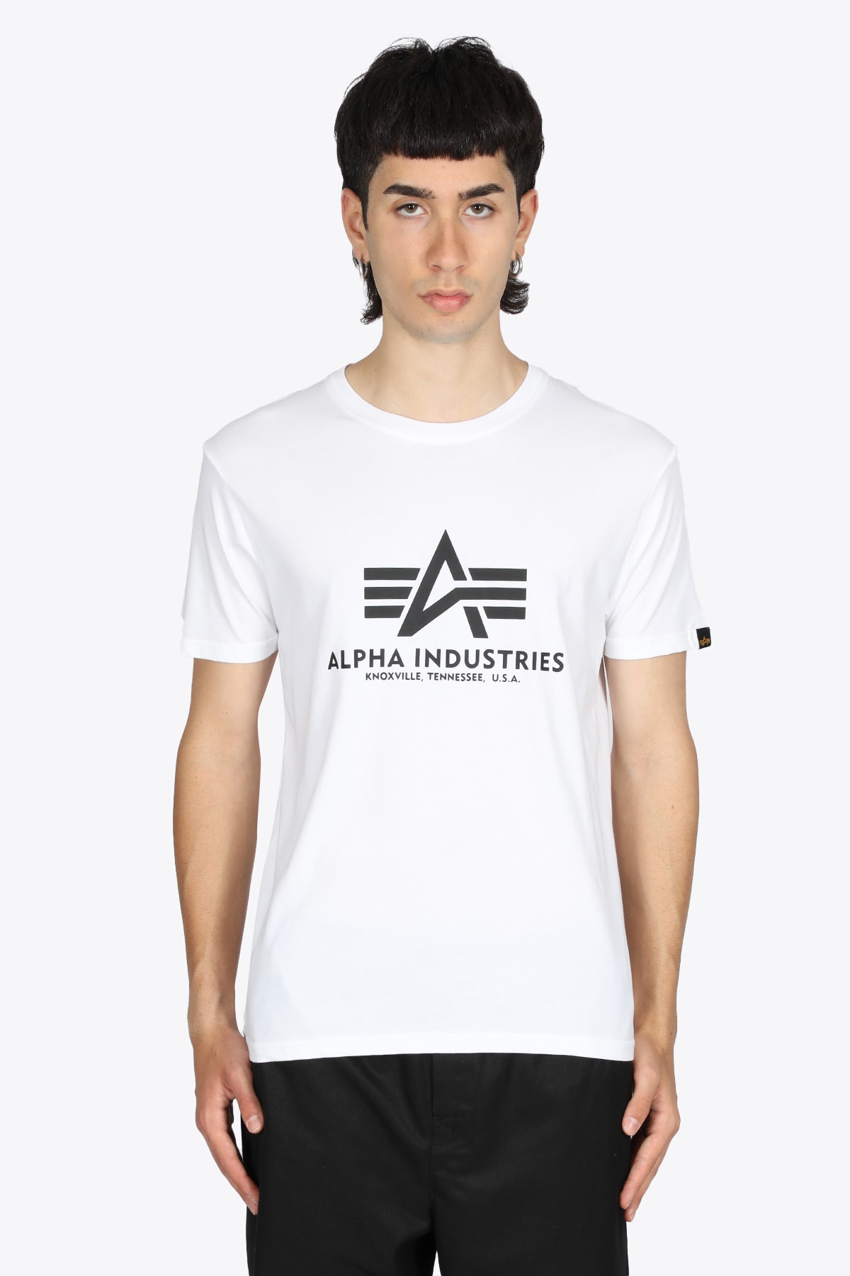 Alpha Industries Basic T-shirt White cotton t-shirt with logo print
