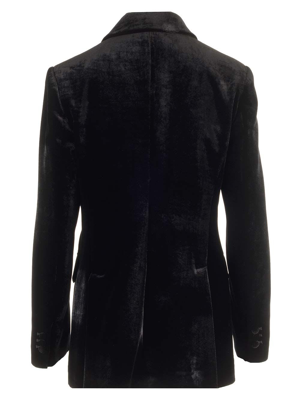 Shop P.a.r.o.s.h Velvet Blazer In Black