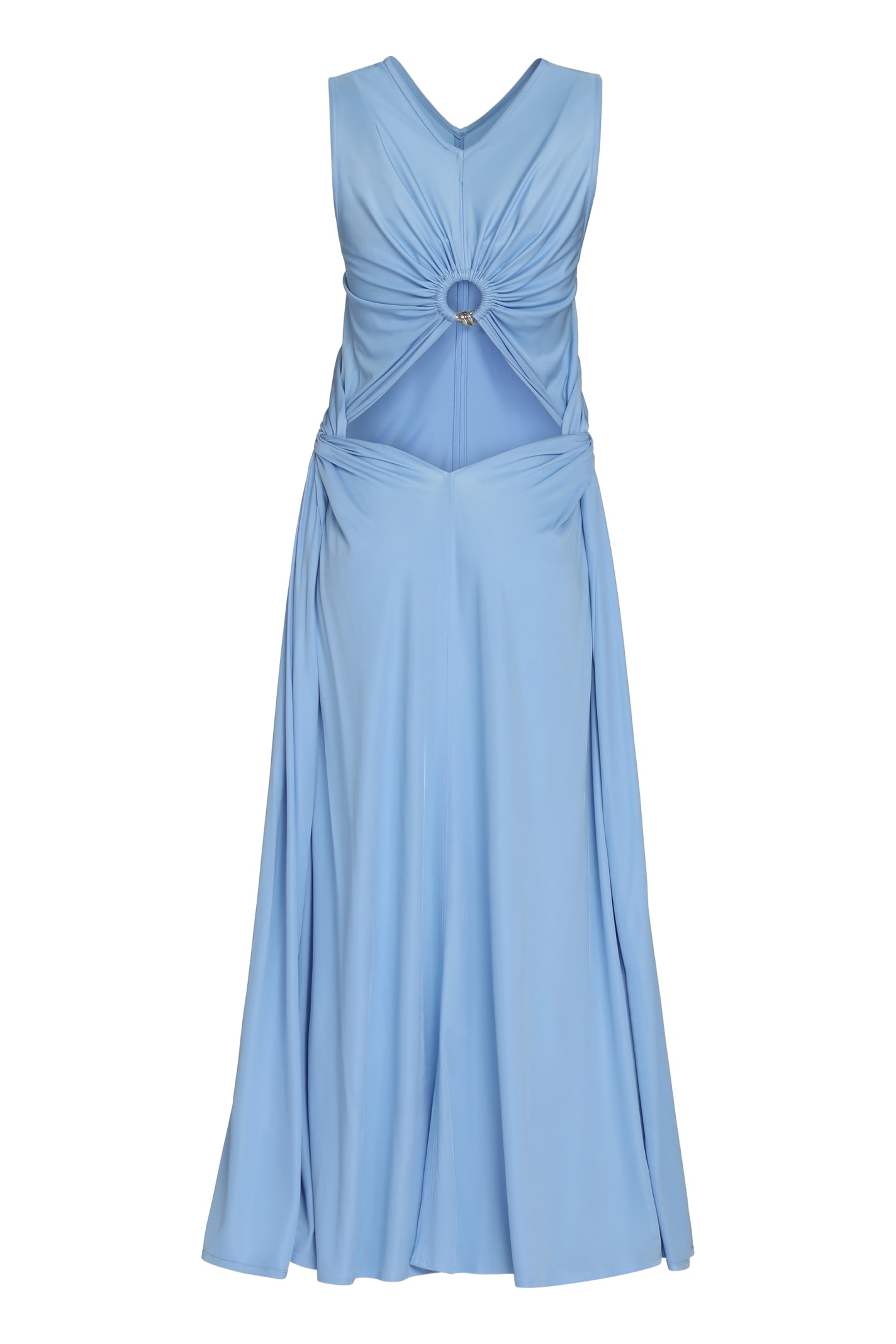 Shop Bottega Veneta Jersey Dress In Light Blue