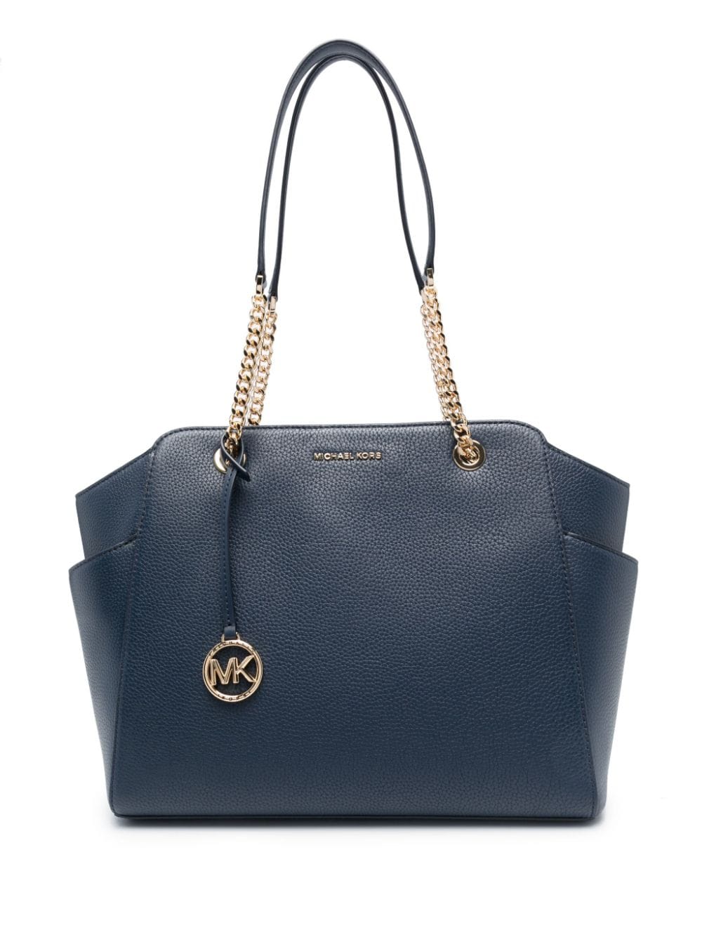 Michael Michael Kors Large Jet Set Leather Tote Bag In Navy