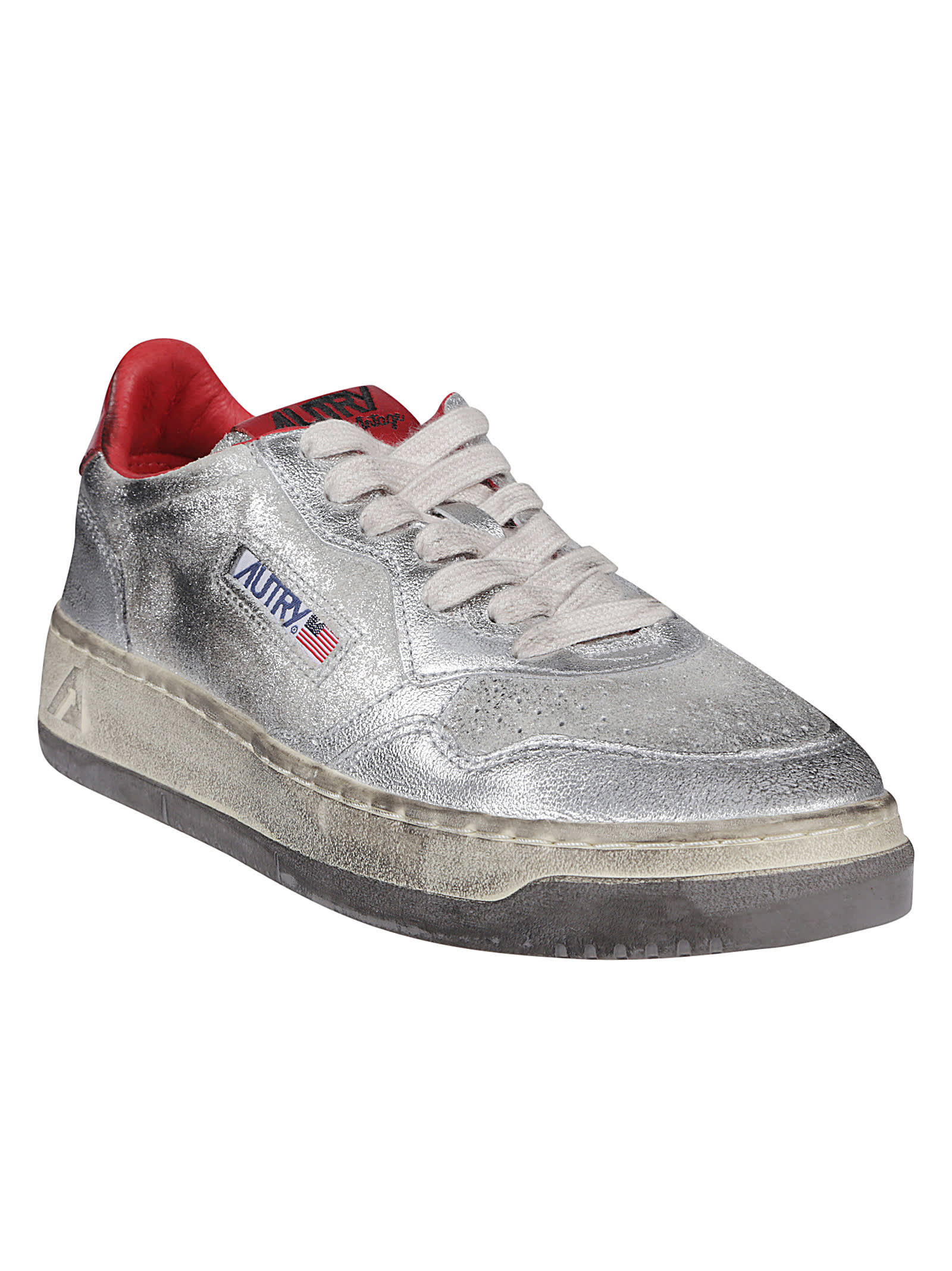 Shop Autry Super Vintage Low Sneakers In Silver