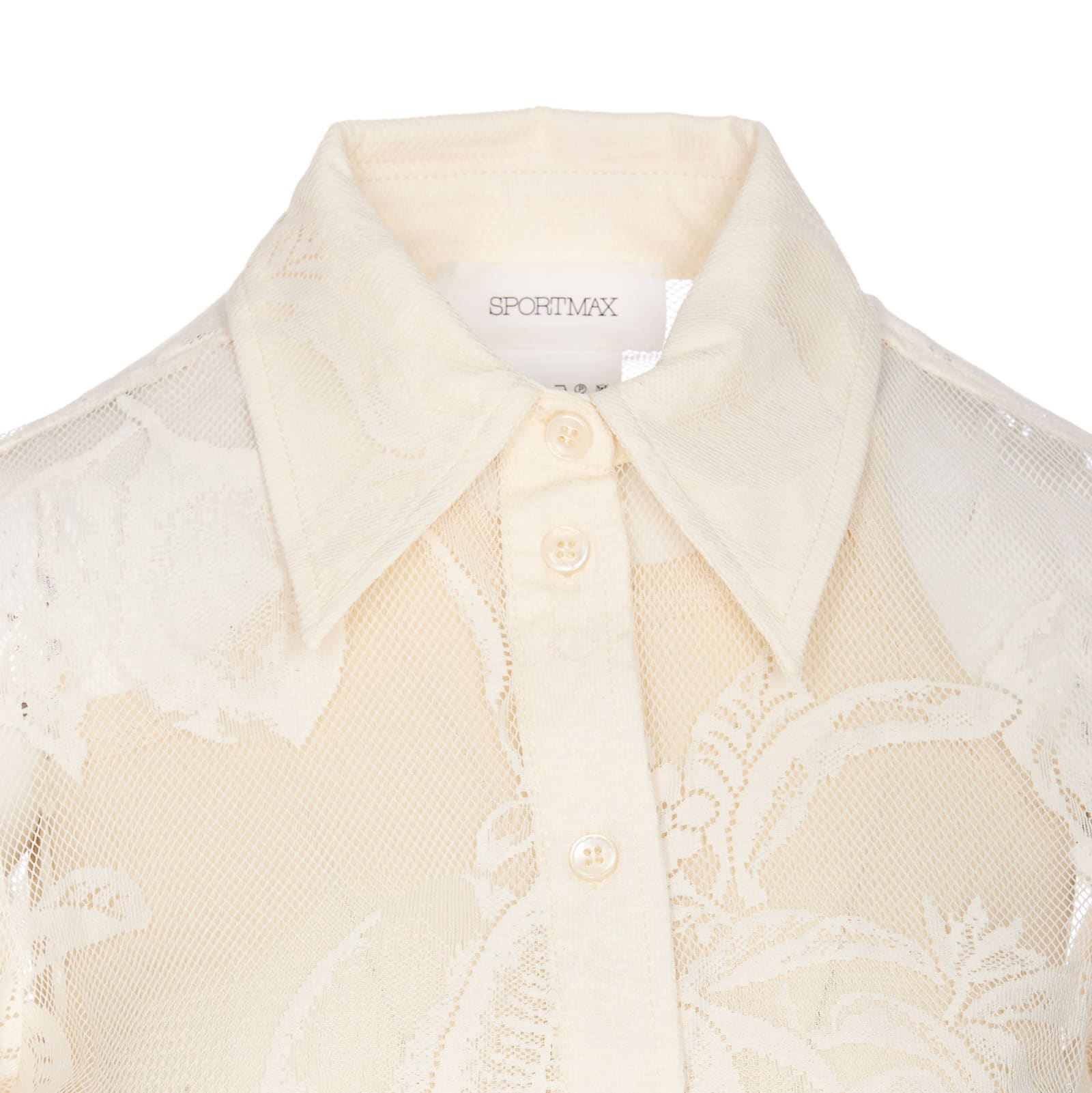 Shop Sportmax Printed Lace Asti Shirt In Neutrals