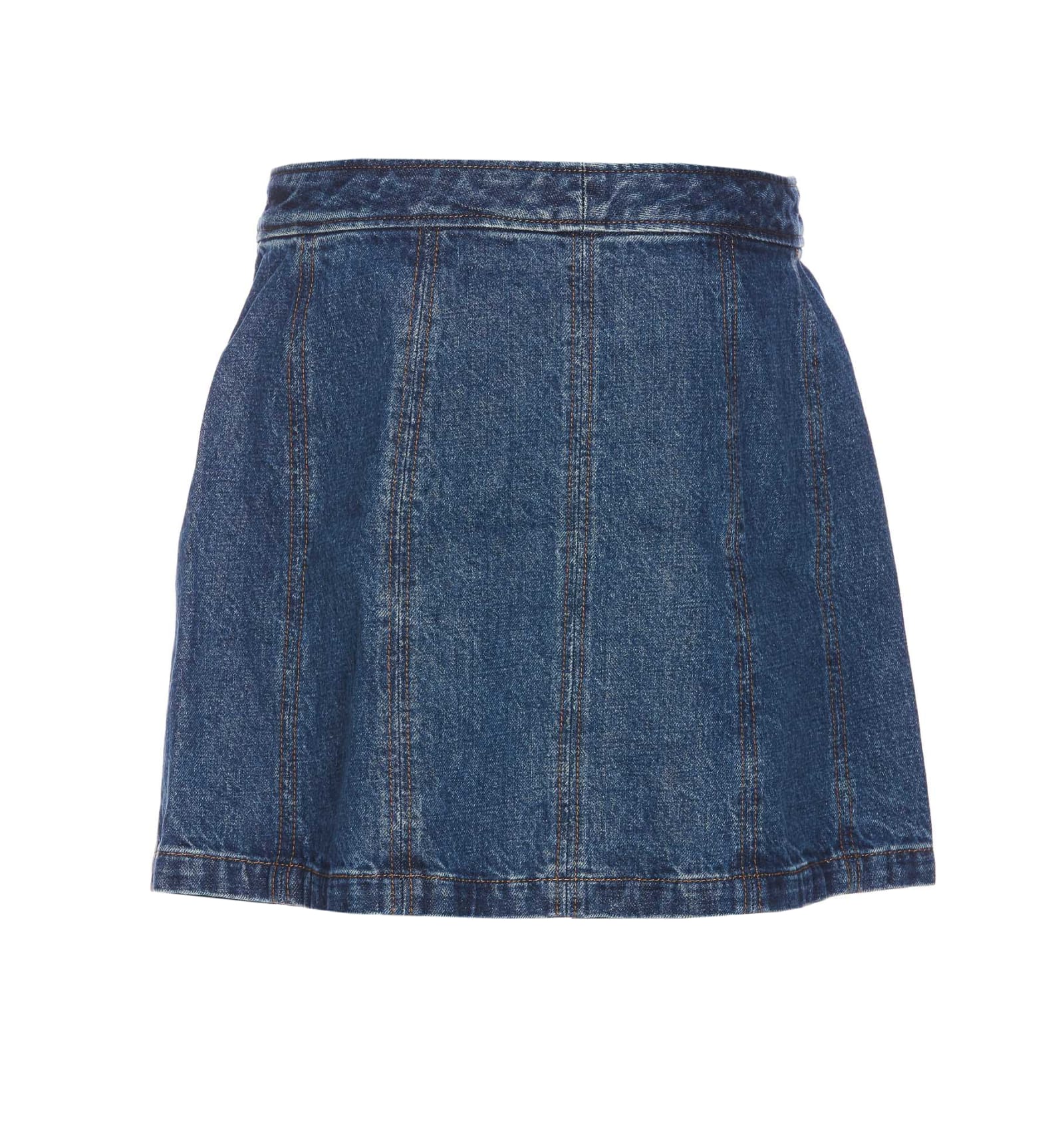 Shop Apc Jupe Poppy Skirt In Blue