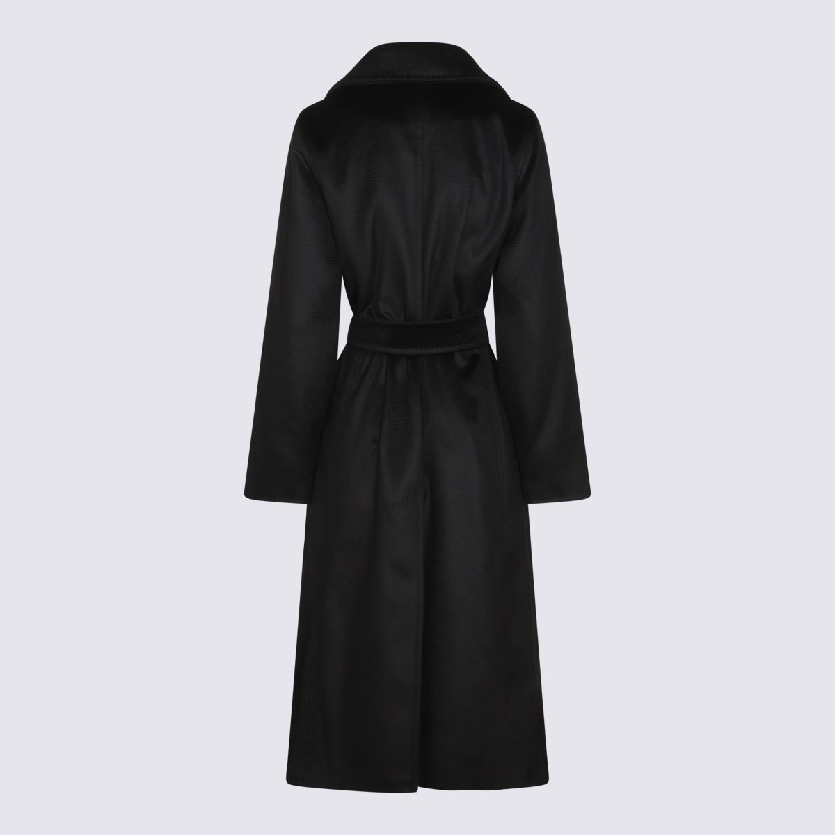 Max Mara Black Wool Manuela Coat In Black