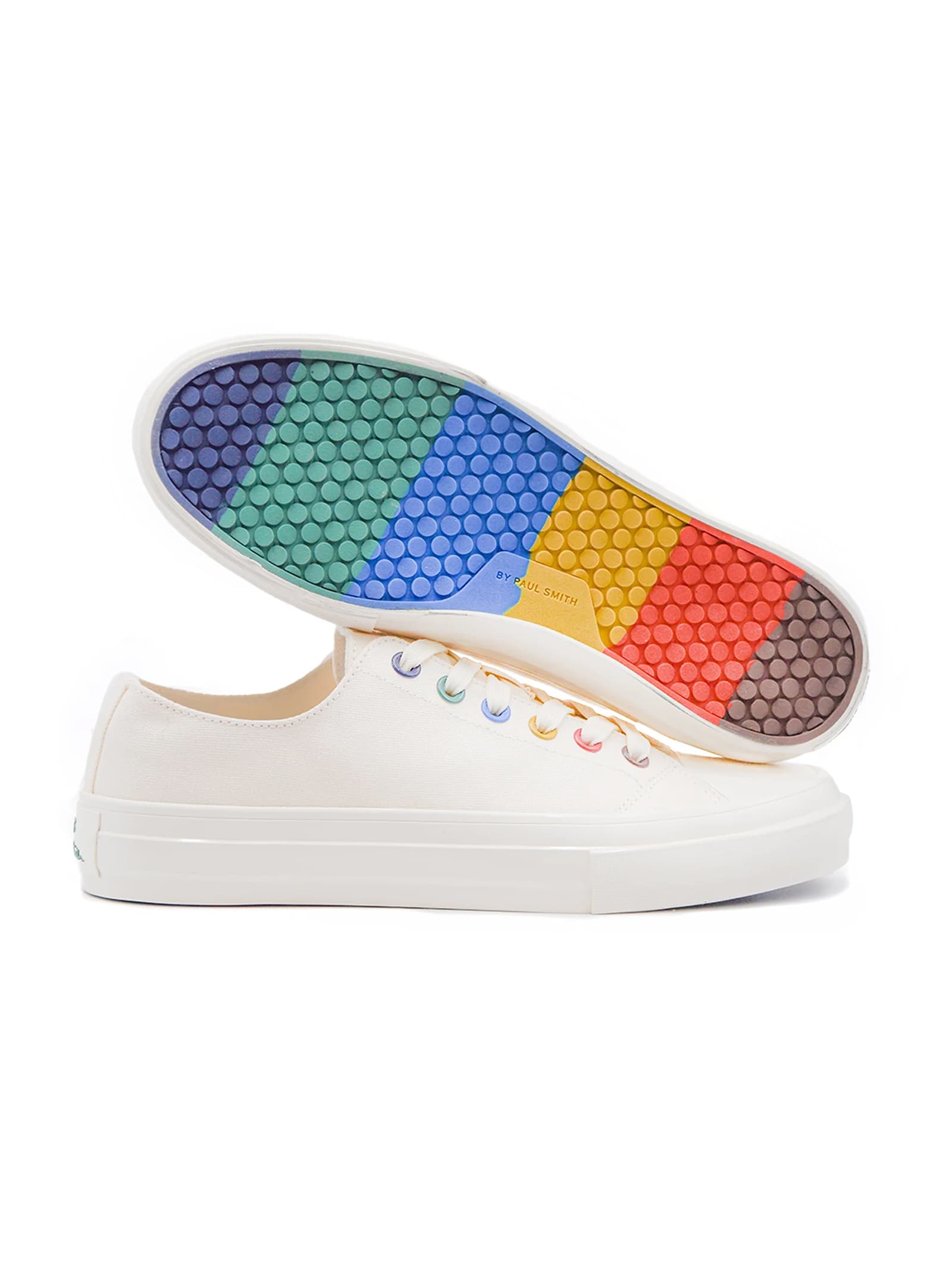 Shop Paul Smith Kinset Canvas Sneakers In White