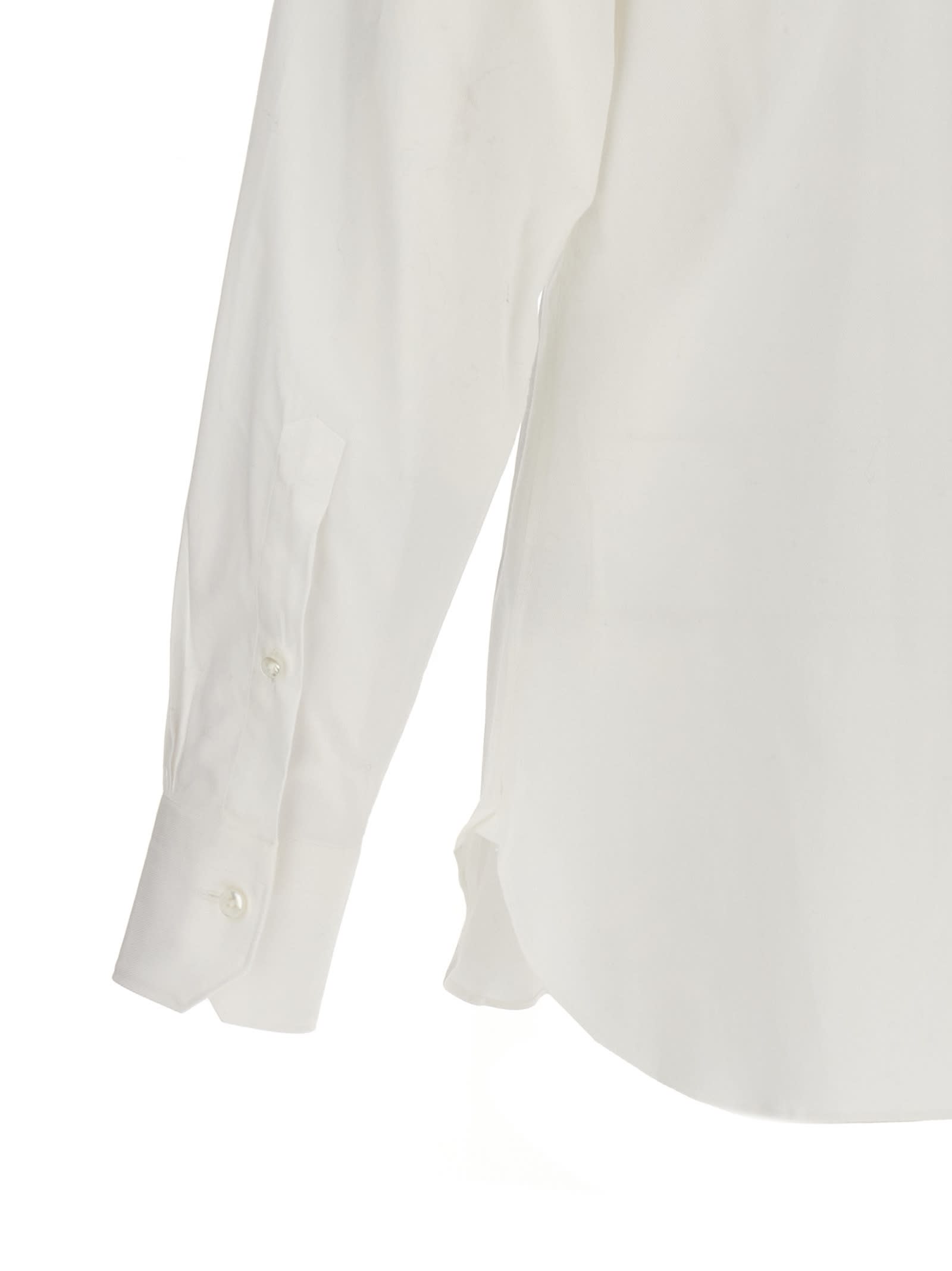 Shop Zegna Stretch Poplin Shirt In White