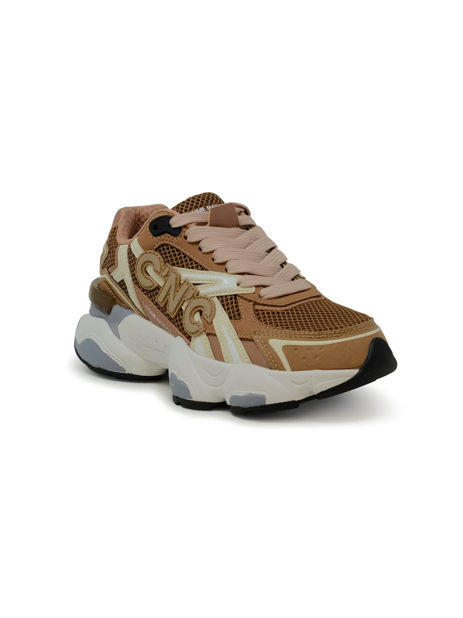 Shop Costume National Contemporary Costume National Suede Sneakers In Nude