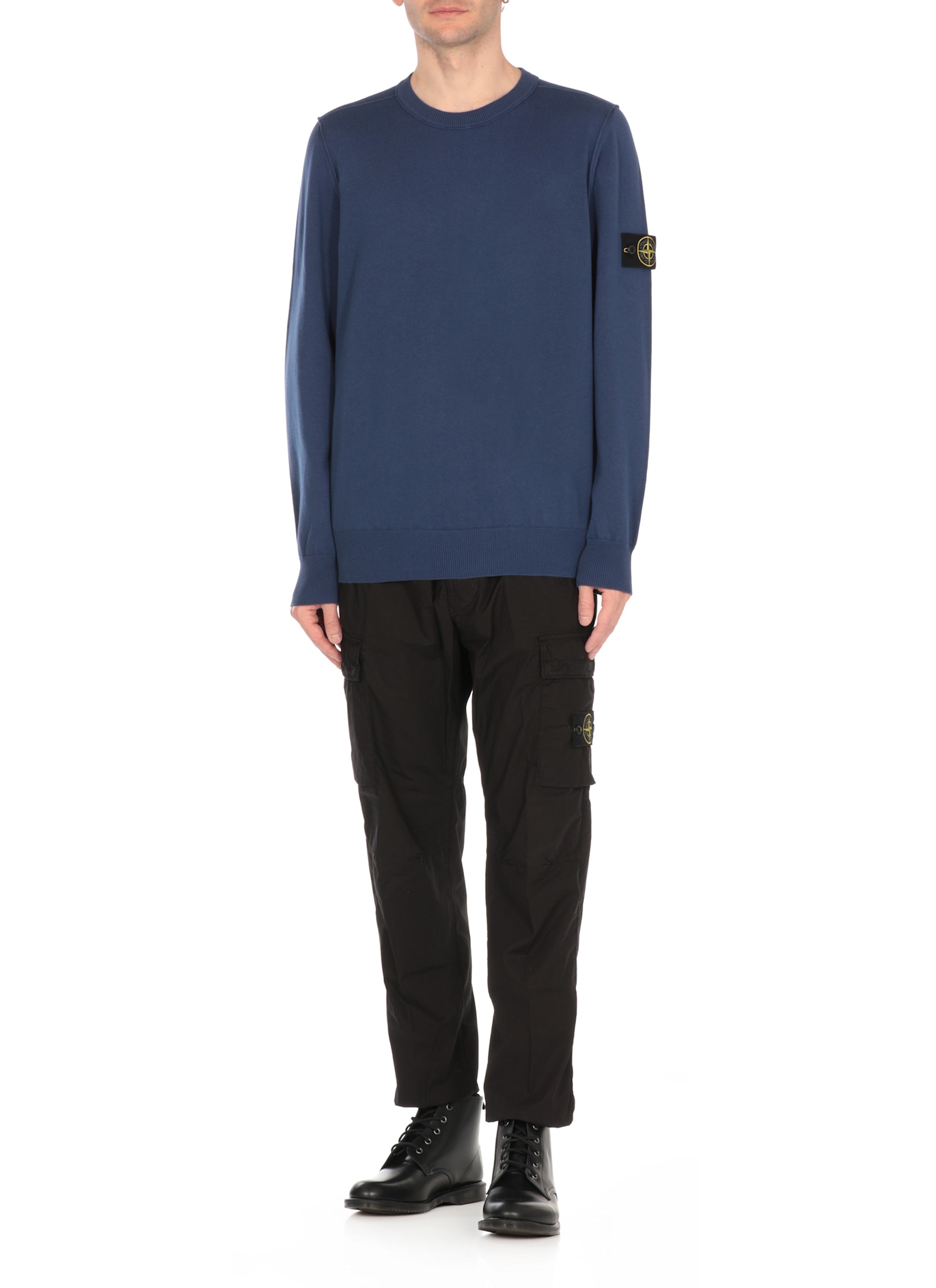 Stone Island Felpa Classica In Blue