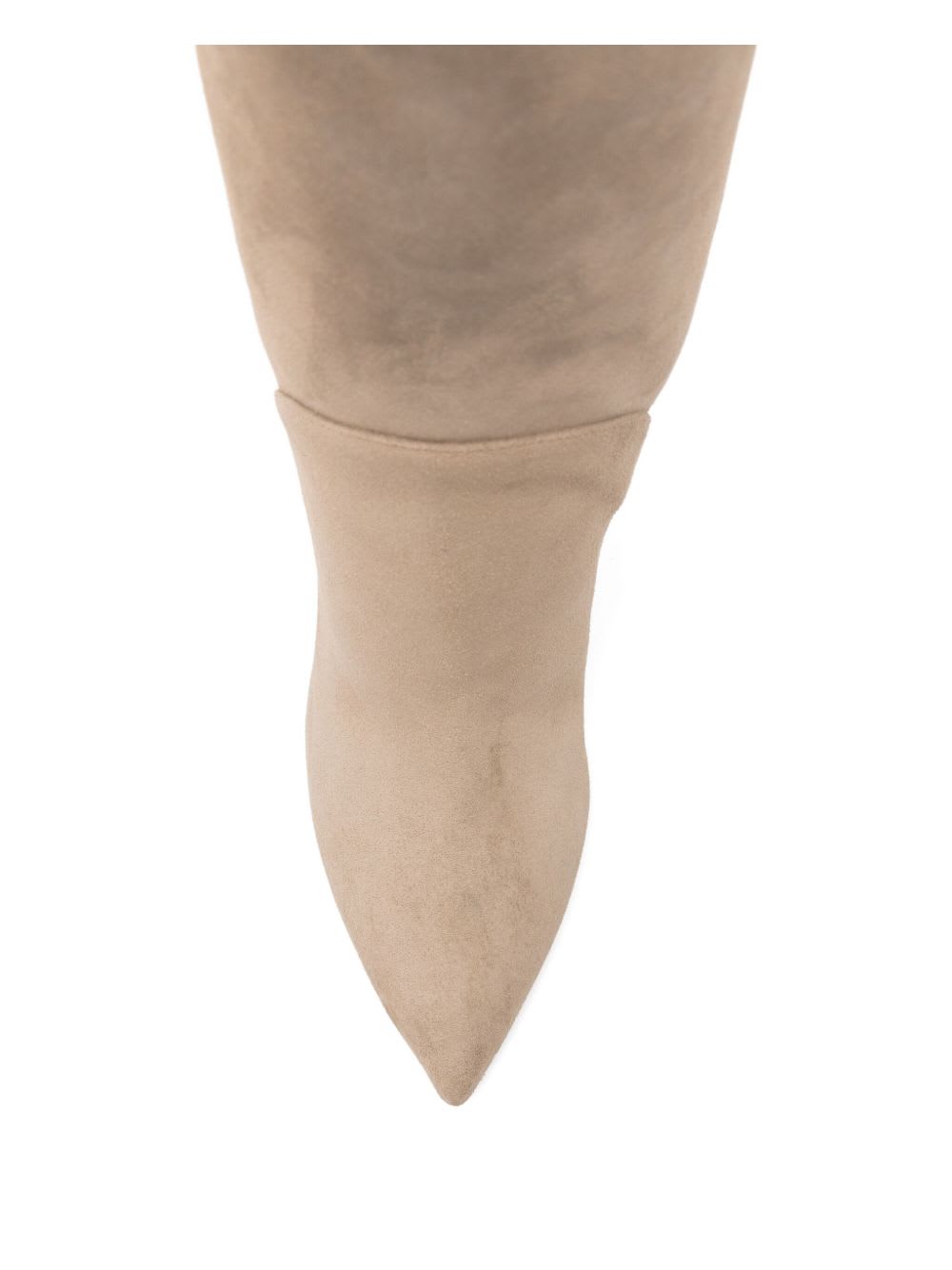 Paris Texas Beige Suede Heeled Calf-high Boots. In Brown