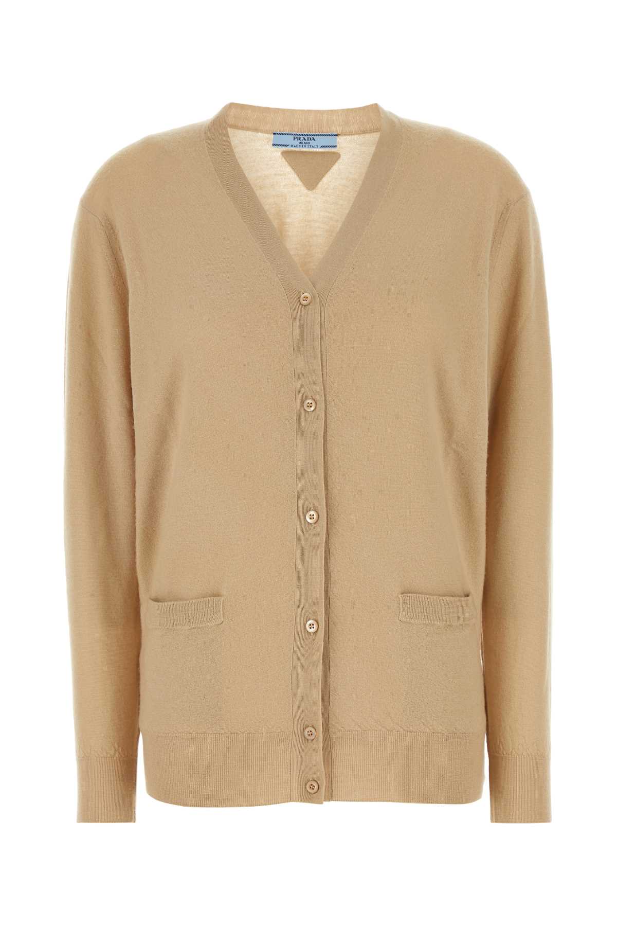 Prada Women's Beige Cashmere Cardigan In Albino