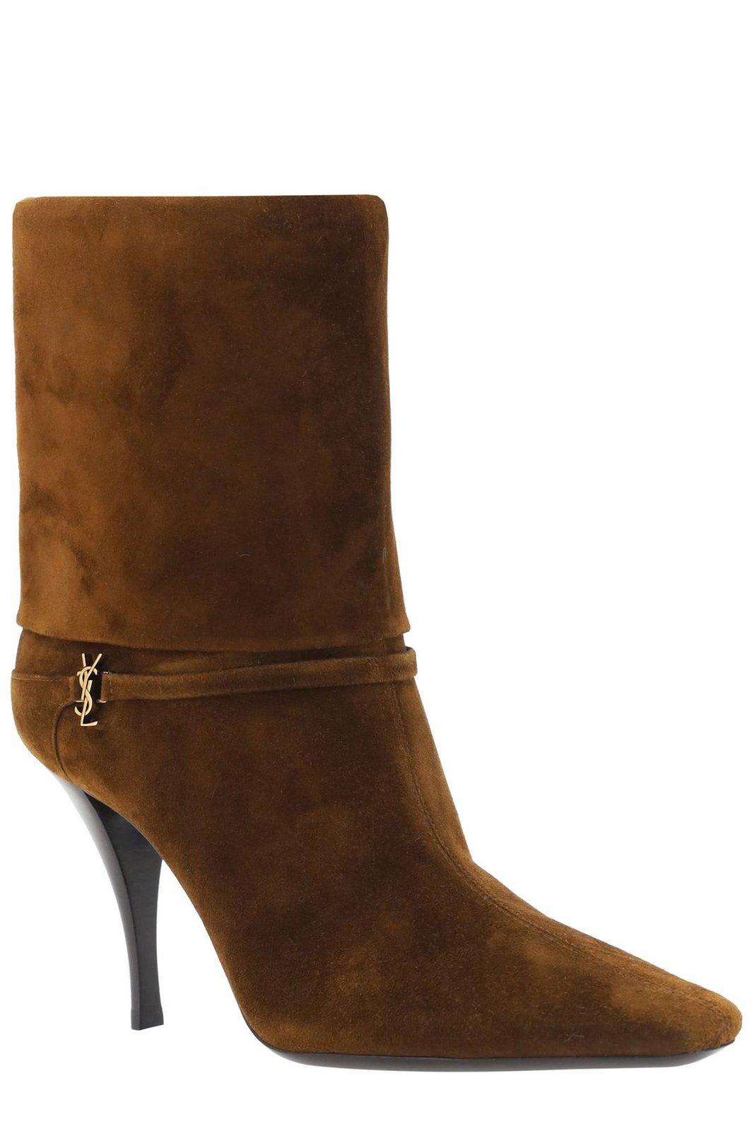 Shop Saint Laurent Niki Pointed Toe Ankle Boots