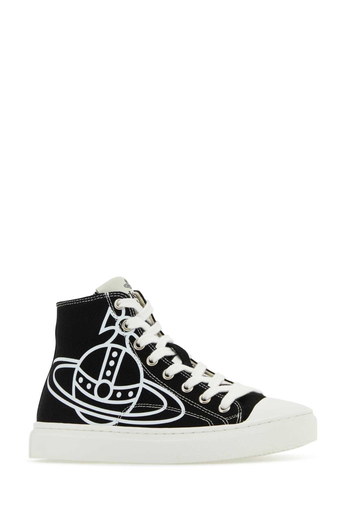 Shop Vivienne Westwood Black Canvas Plimsoll Sneakers In N401