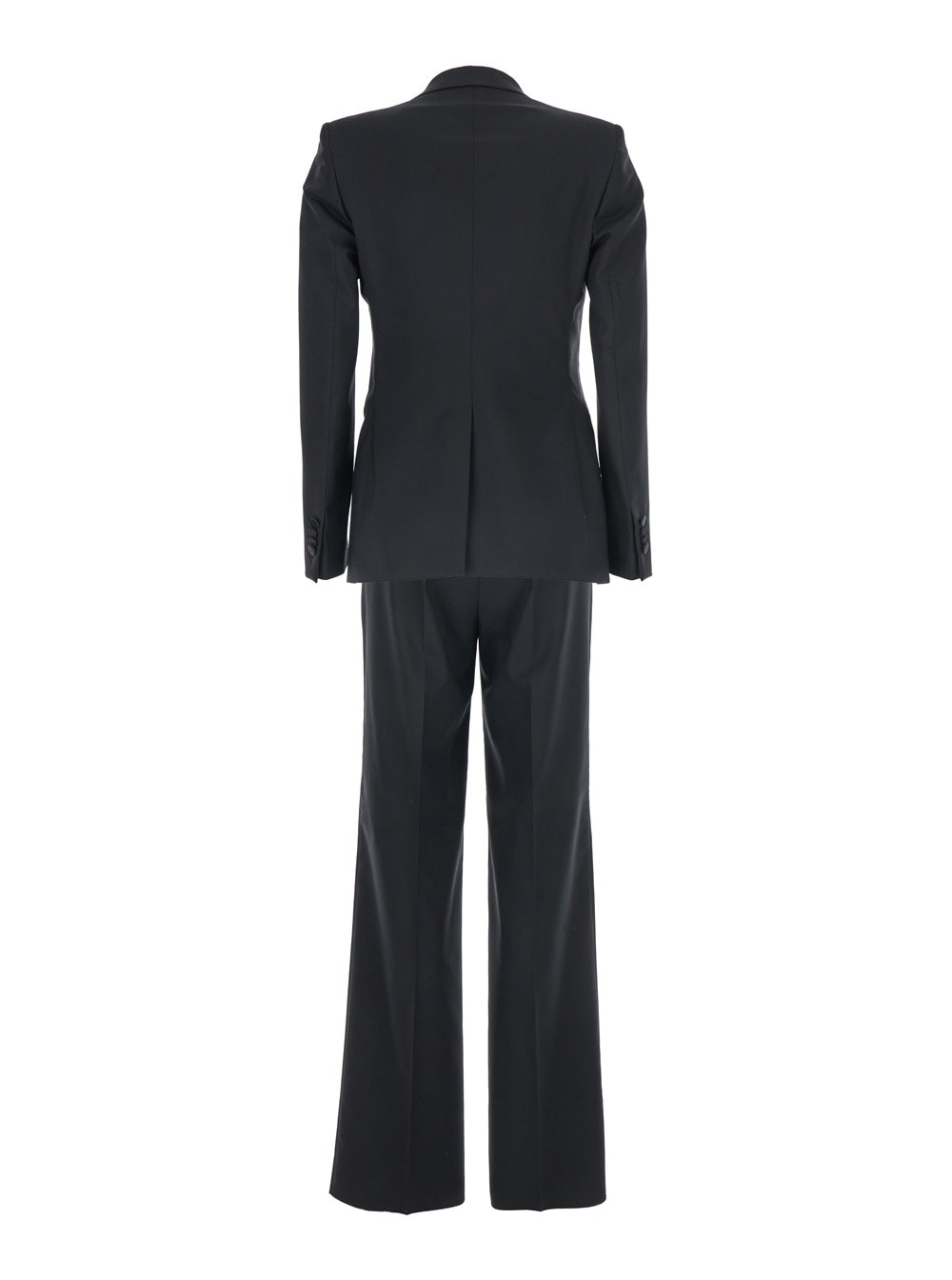 Tagliatore Double-breasted Peak-lapel Suit In Black