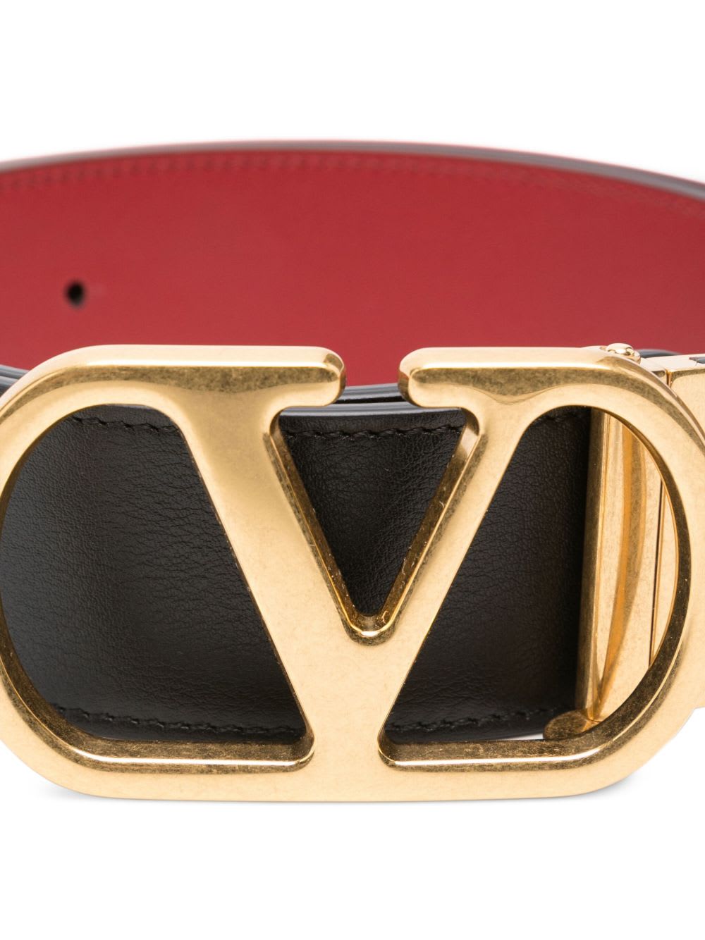 Valentino Vlogo Signature Leather Reversible Belt In Brown