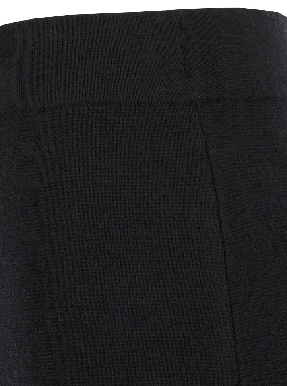 Shop P.a.r.o.s.h Black Skirt With High Elastic Waist And Straight Hem In Wool And Cashmere Stretch Woman