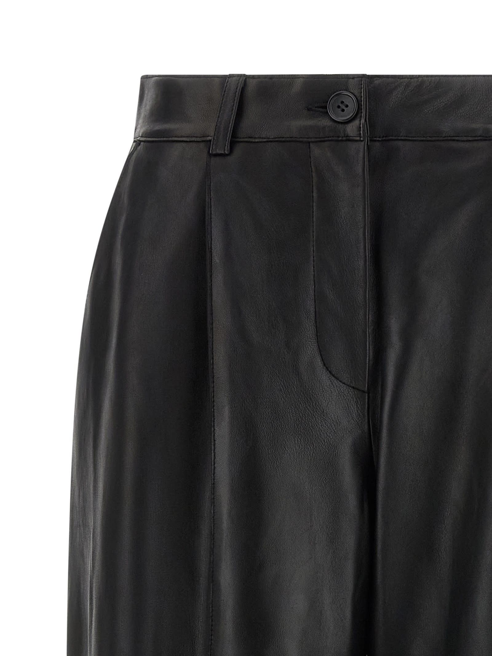 P.a.r.o.s.h Maciock25w Panelled Leather Trousers In Brown