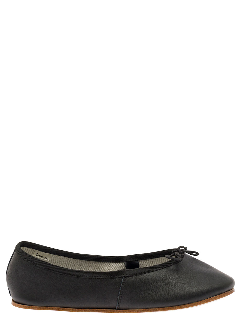 Shop Repetto Sofia Black Ballet Flats With Ribbon In Leather Woman