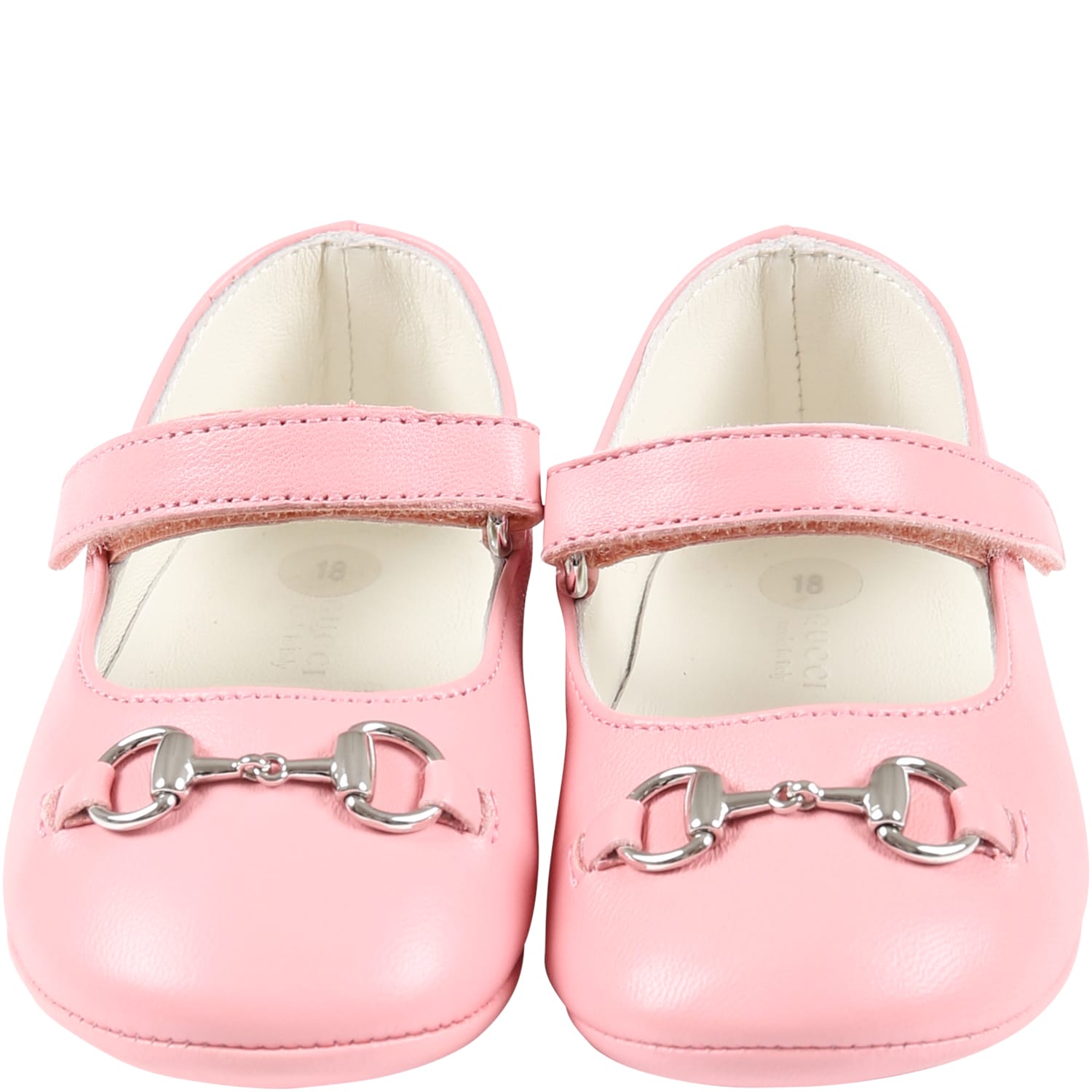 Shop Gucci Pink Ballet-flats For Baby Girl With Horsebit