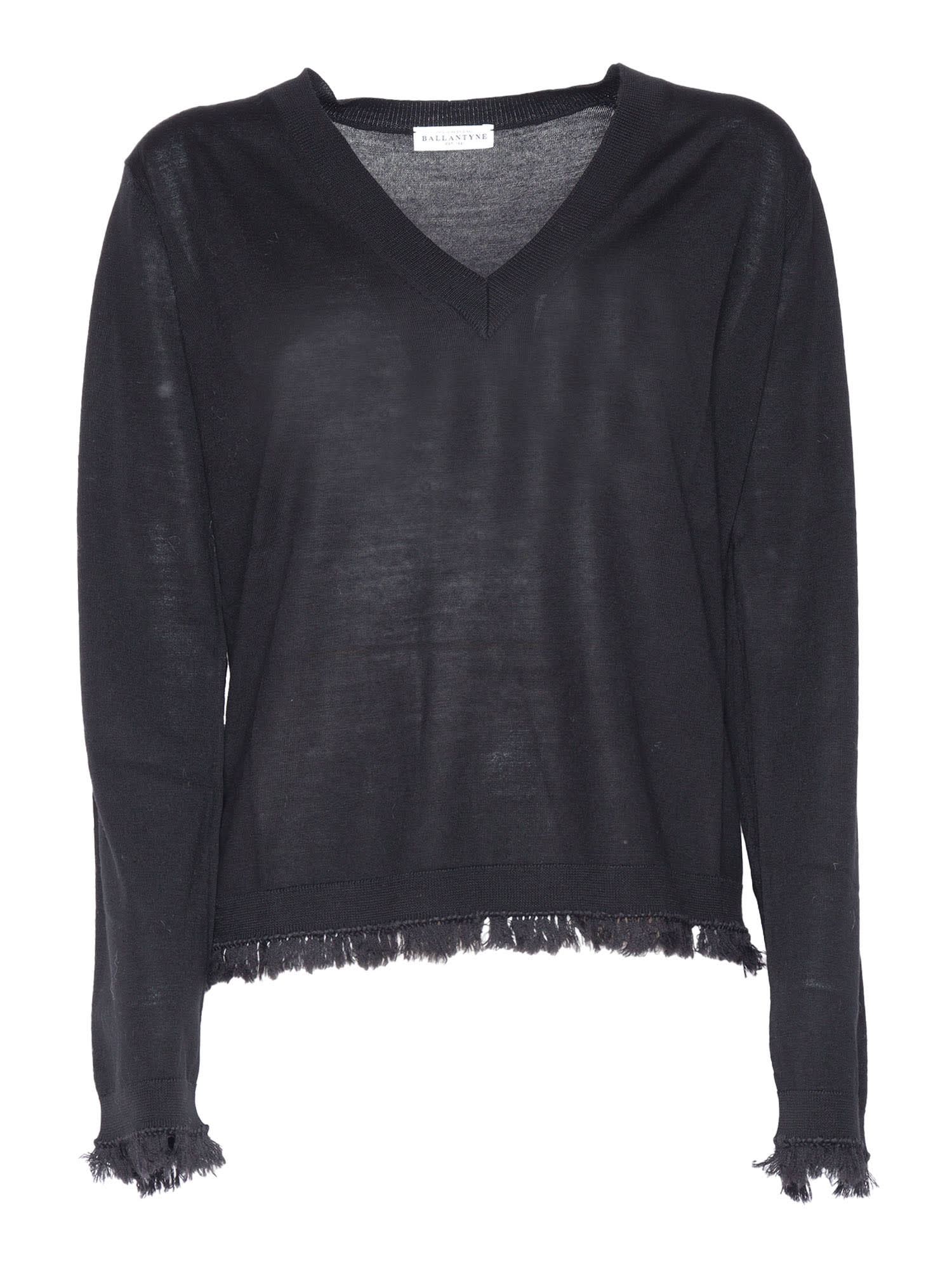 Shop Ballantyne V Neck Pullover In Black