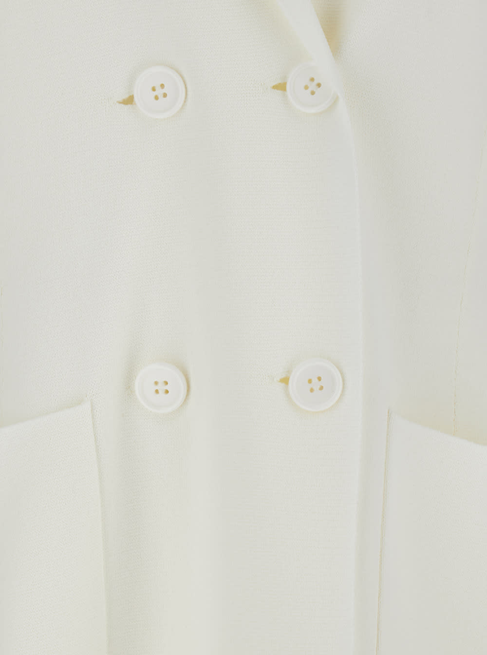 P.a.r.o.s.h White Long Jacket With Classic Lapels In Viscose Blend Woman In White