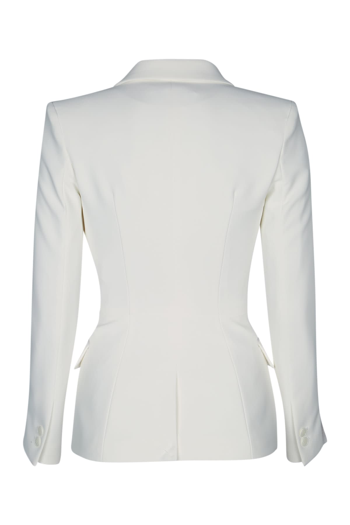 Elisabetta Franchi Tailored Jacket With Notched Lapels And Button Detailing In Avorio