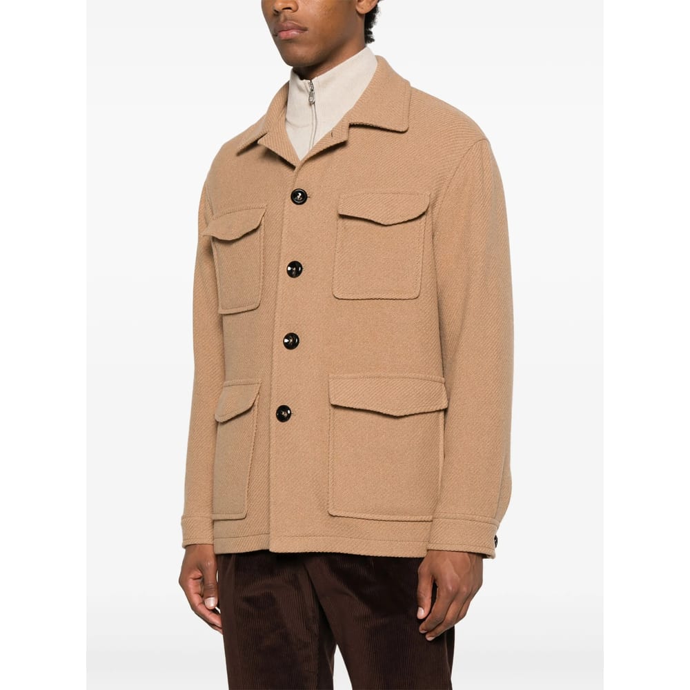 Tagliatore Long Sleeve Casual Jacket In Brown
