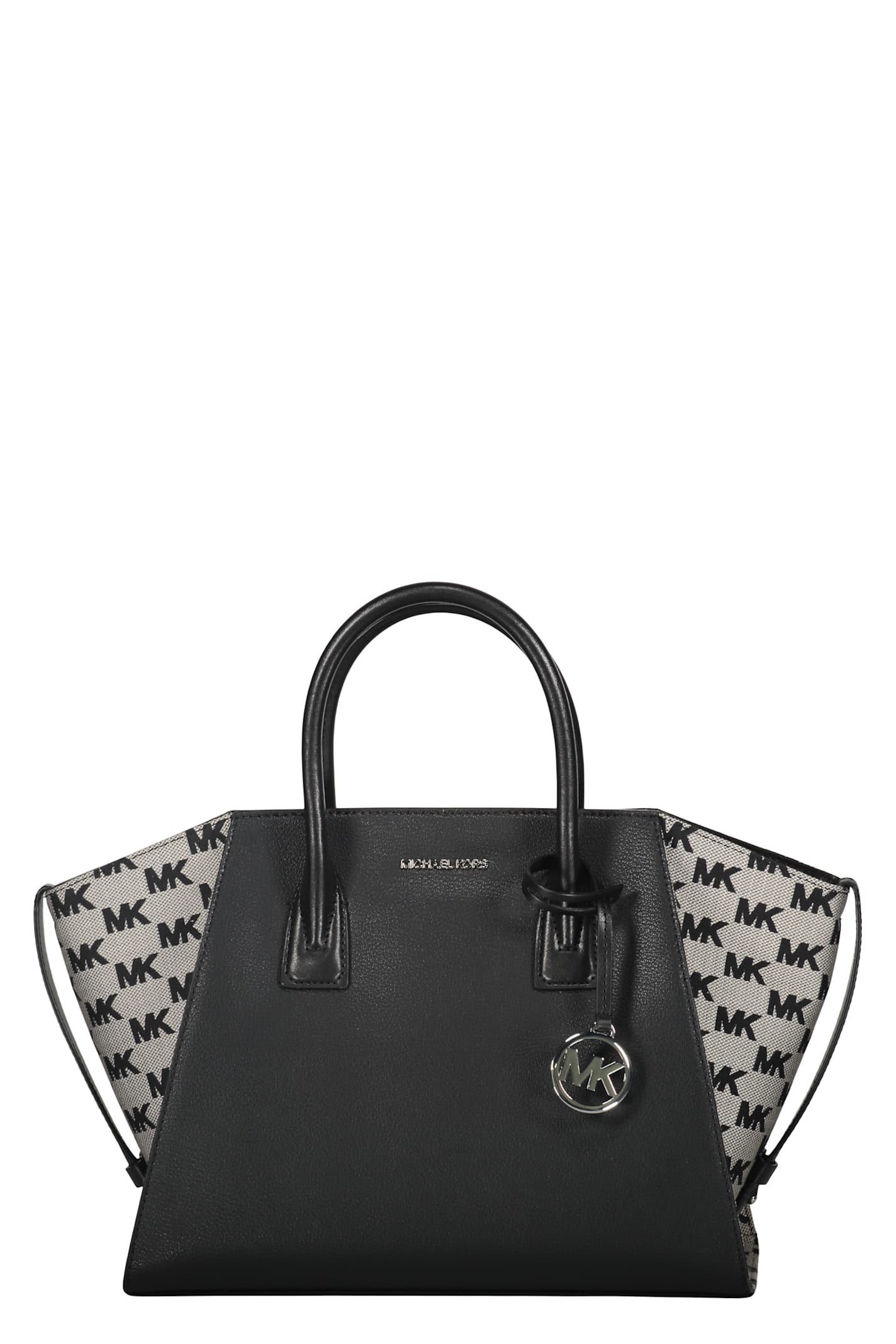 Michael Kors Leather And Fabric Bag In Black