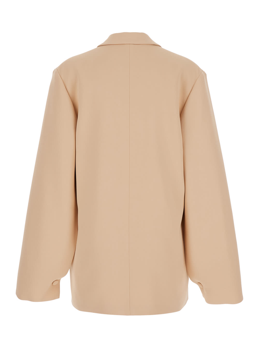 Alberta Ferretti Women Beige Single-breasted Jacket With Classic Lapels In Fabric Woman In Brown