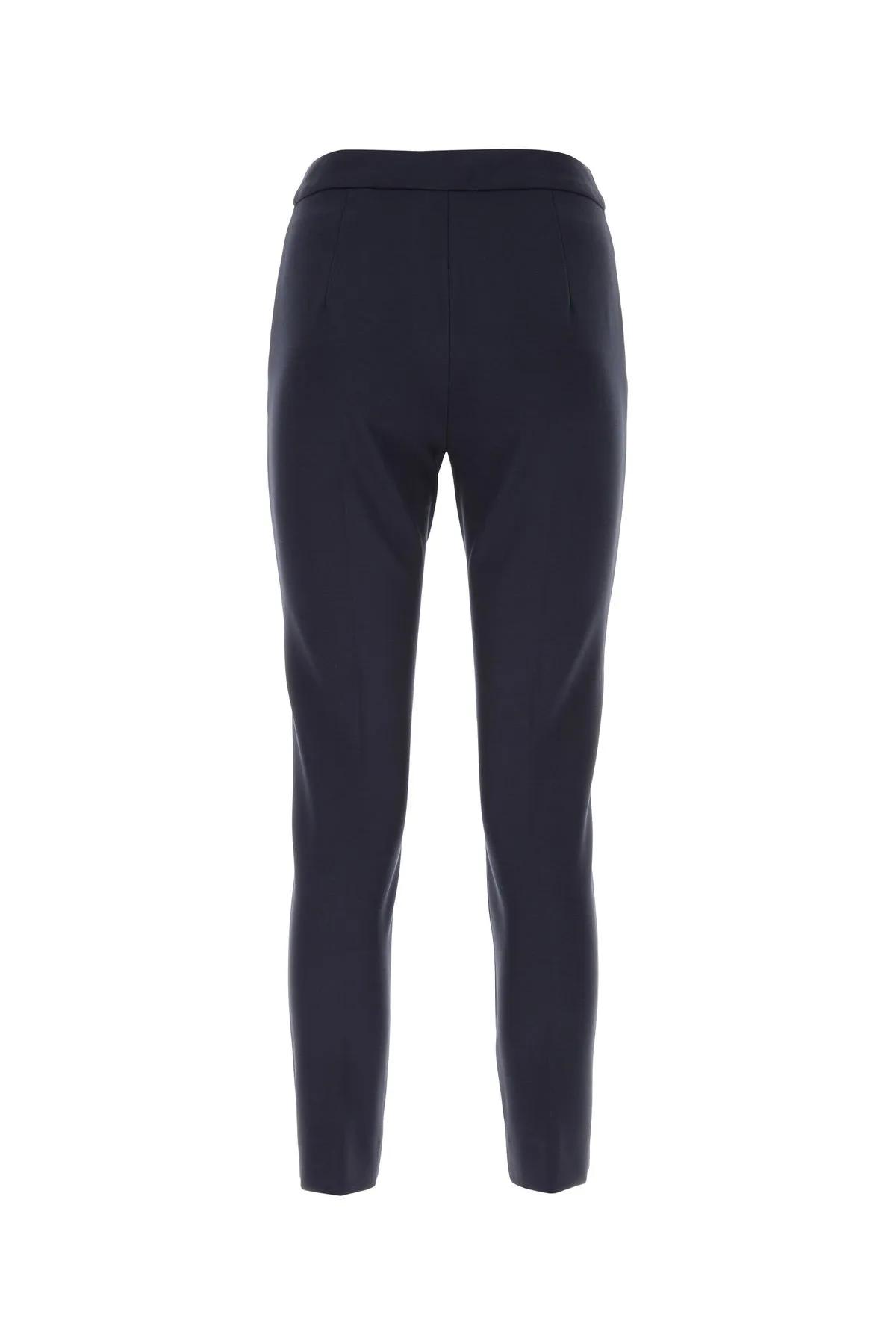 Shop Max Mara Midnight Blue Stretch Viscose Blend Pegno Pant