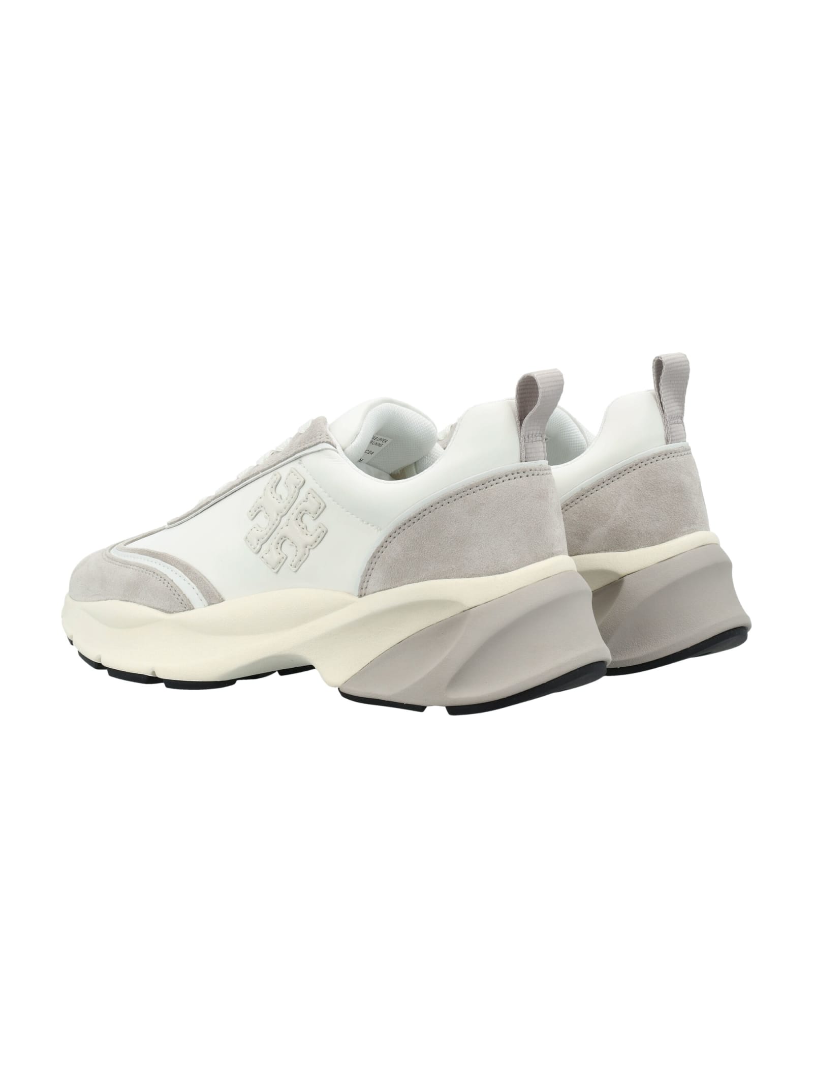 Shop Tory Burch Goodluck Trainer Sneakers In Bianco / Fossil Stone