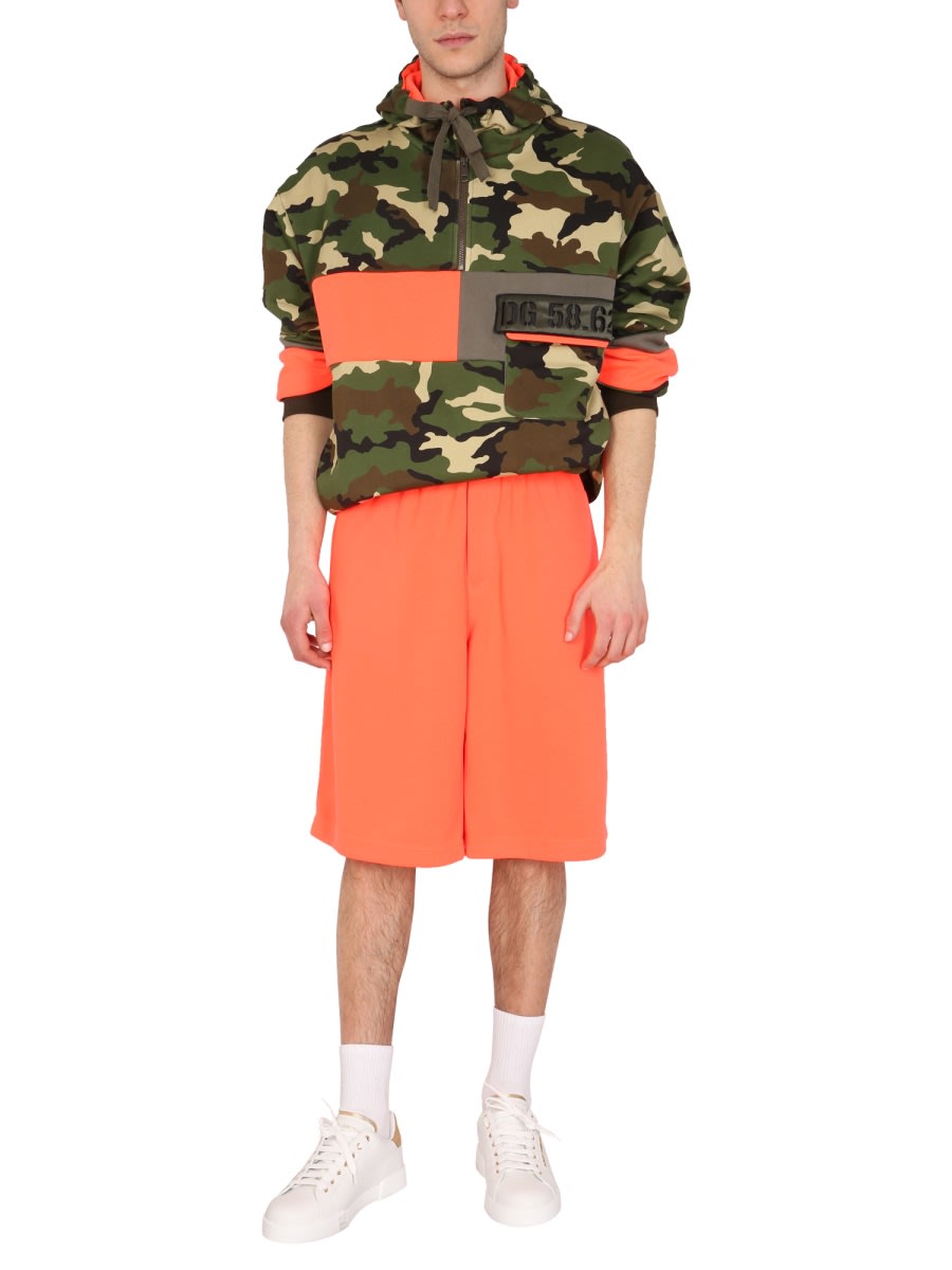 Shop Dolce & Gabbana Camouflage Print Sweatshirt In Military Green