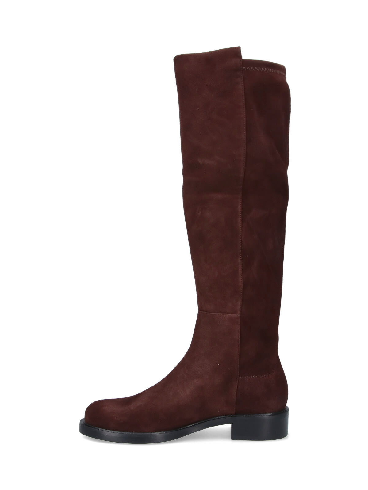 Stuart Weitzman Suede Knee-high Ankle Boots With Block Heel In Multi