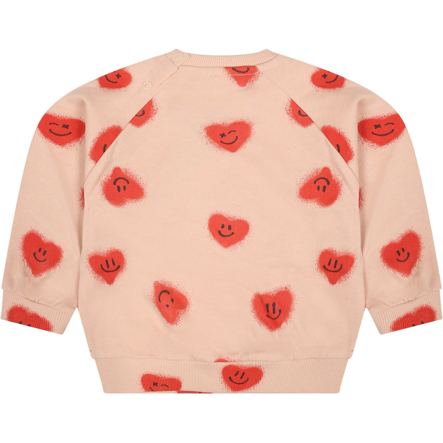 Shop Molo Pink Sweatshirt For Baby Girl With Smiley