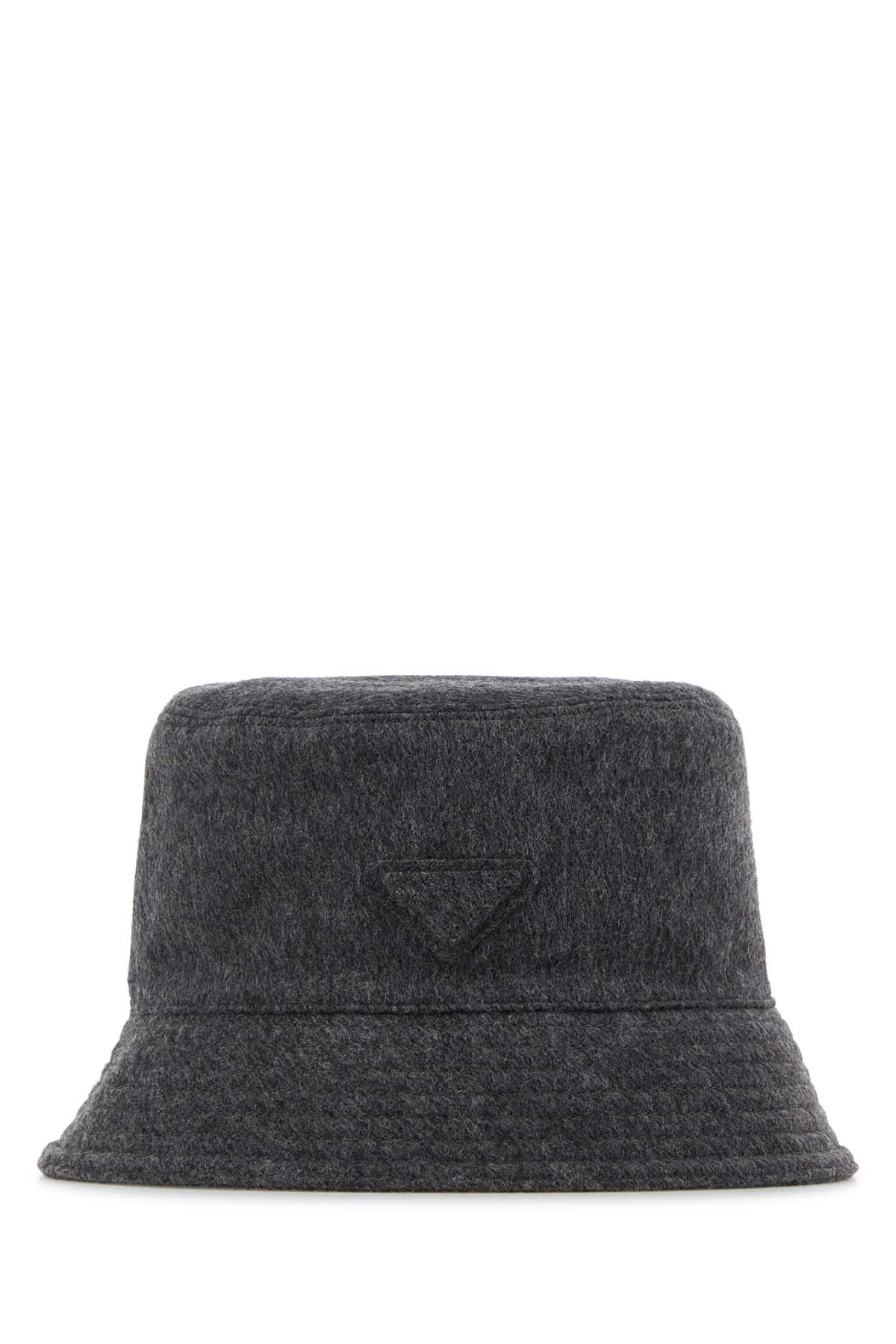 Prada Textured Fabric Bucket Hat In Gray