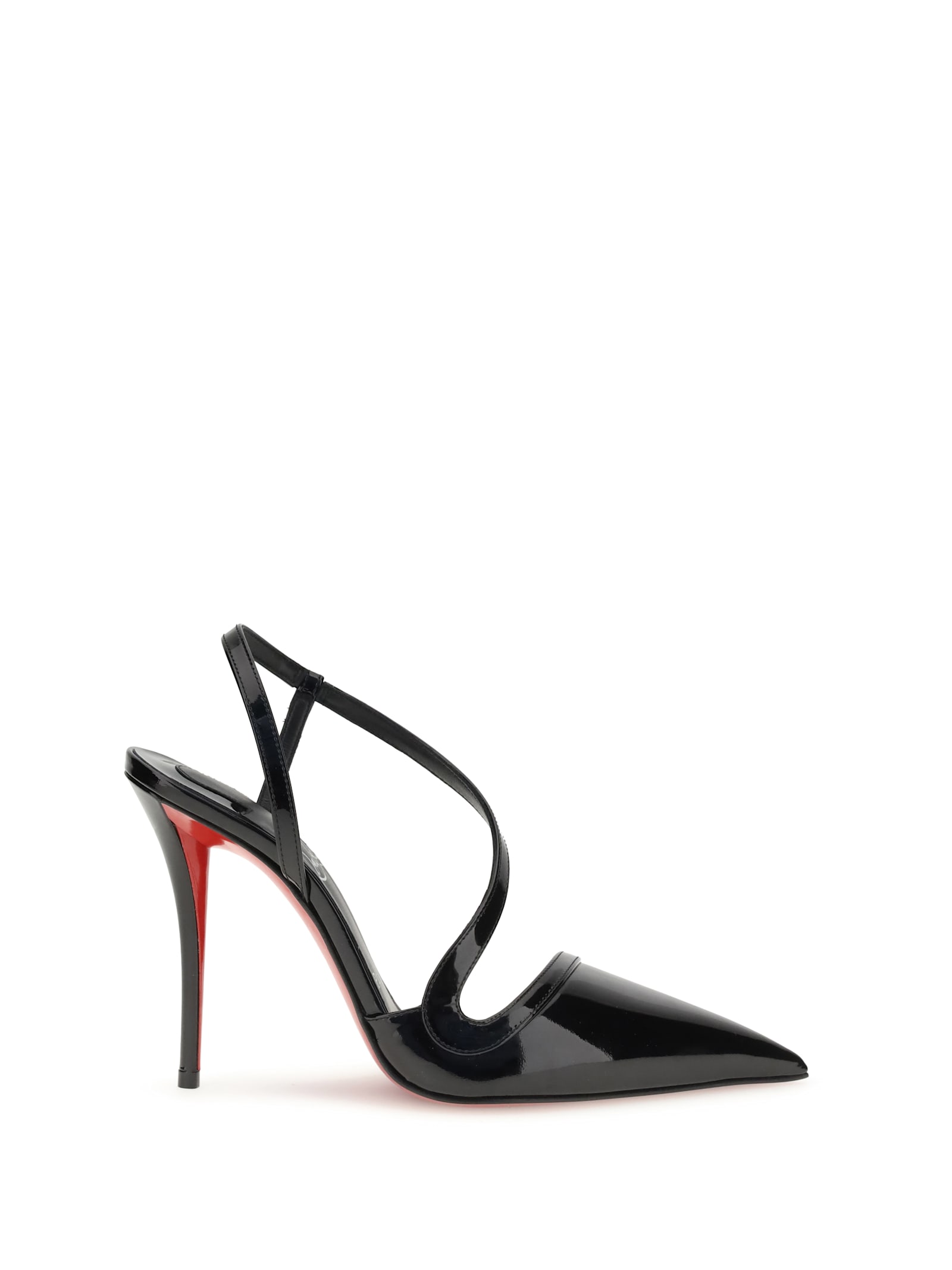 Christian Louboutin Rosa Z 100 Patent Leather Slingback Pumps In Black
