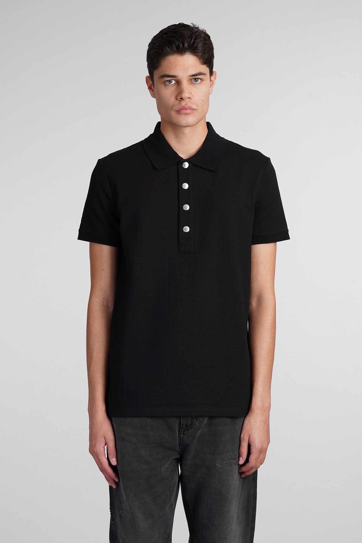 Balmain Polo In Black Cotton