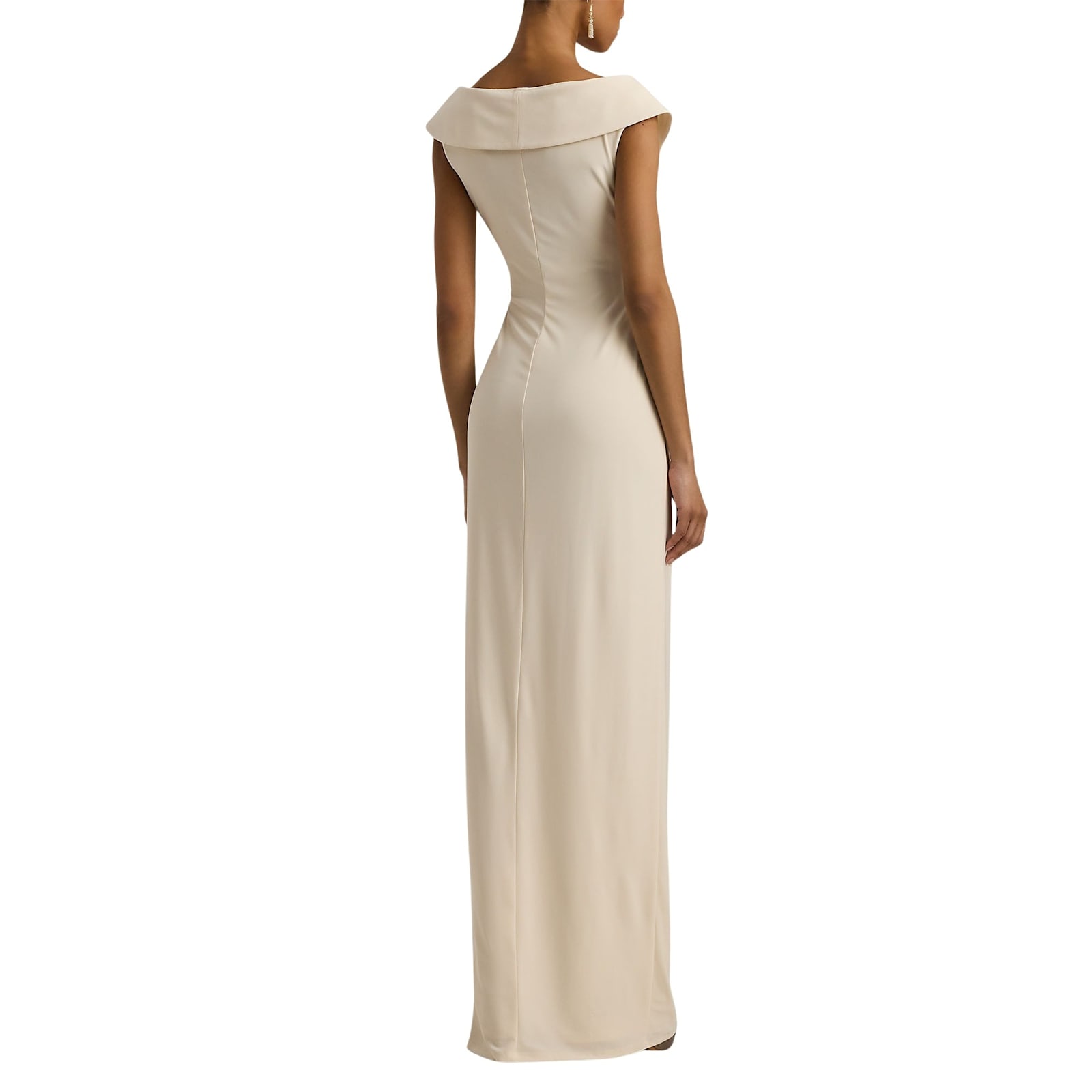 Shop Ralph Lauren Leonidas Sleeveless Gown In Mascarpone Cream