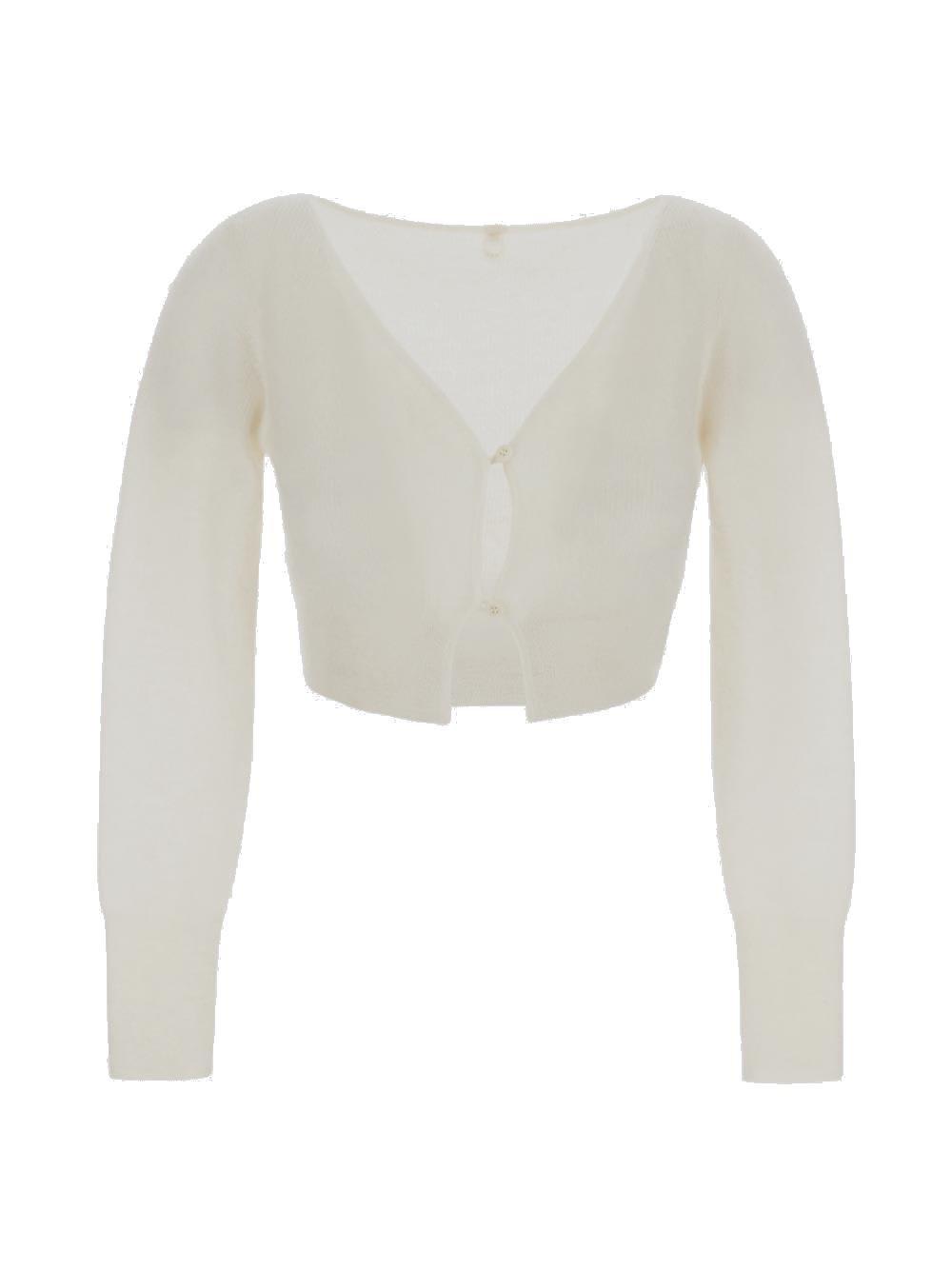 Jacquemus Le Alzou Cropped Cardigan In White