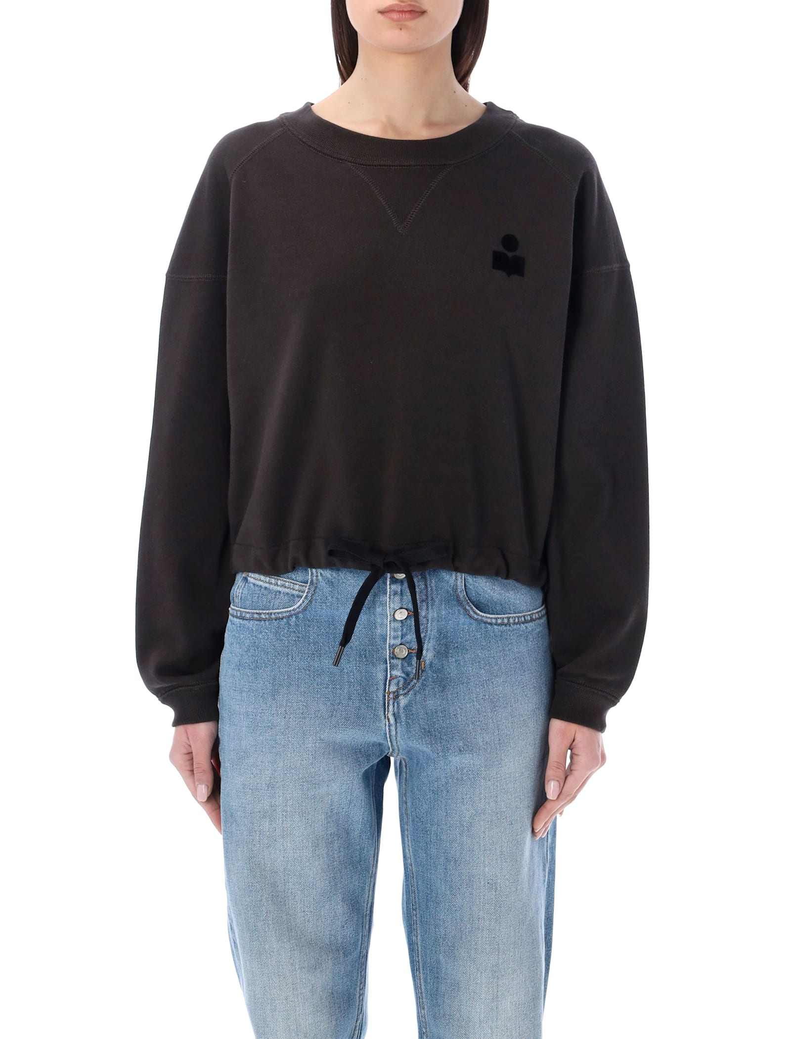 Isabel Marant Étoile Margo Cropped Hoodie In Black